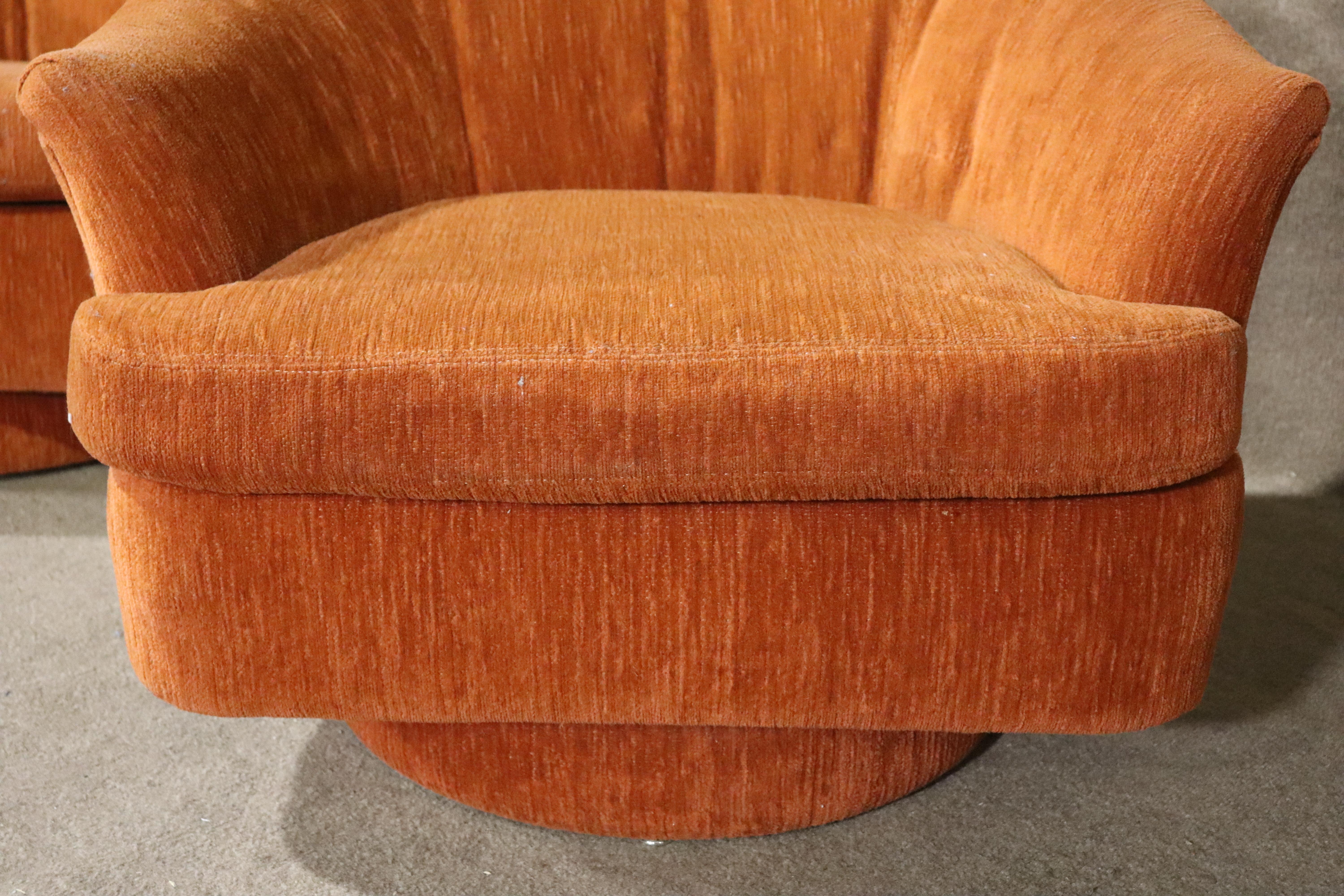 Mid-Century Swivel Club Chairs For Sale 2