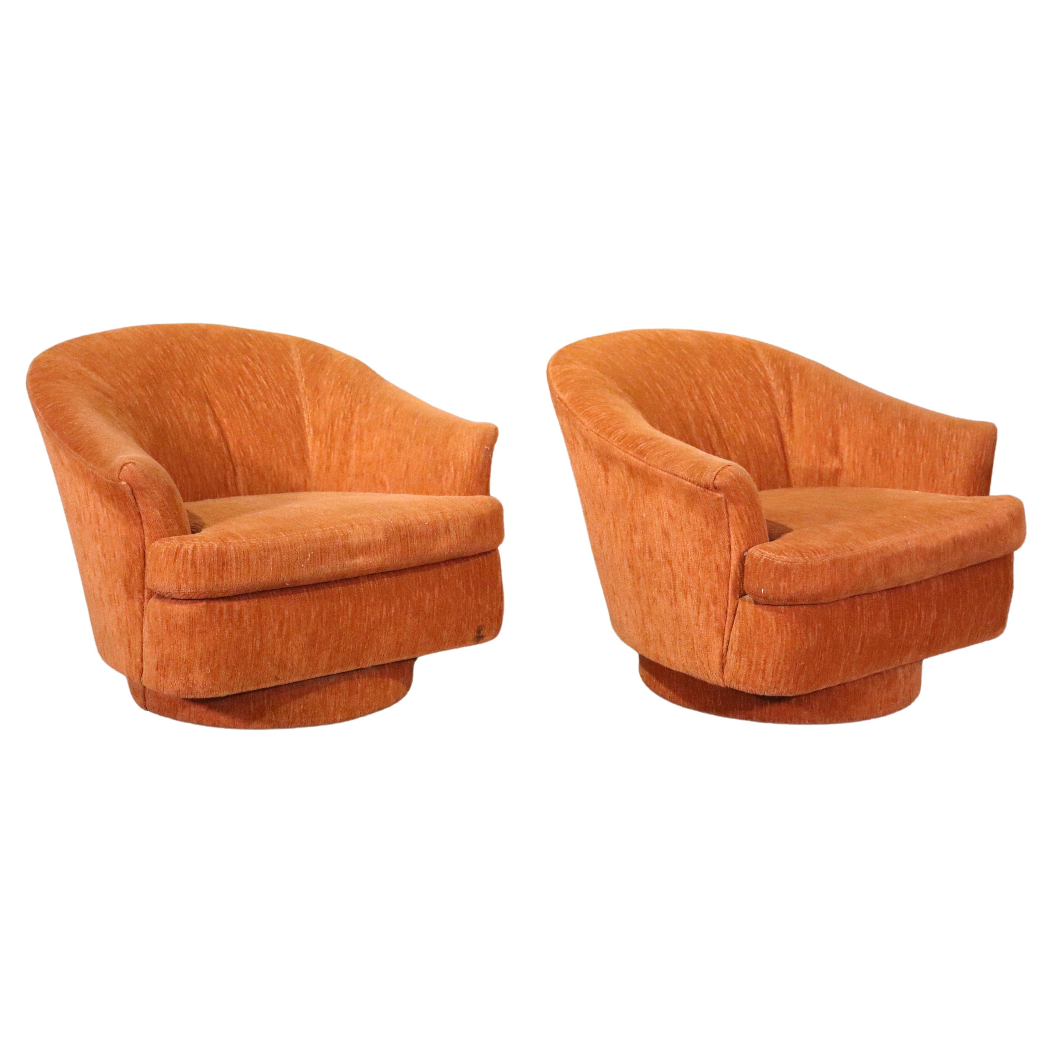 Mid-Century Swivel Club Chairs For Sale