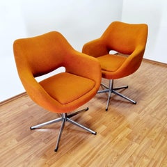 Mid Century Swivel Egg Chairs, Stol Kamnik Yugoslavia, 70s, pair