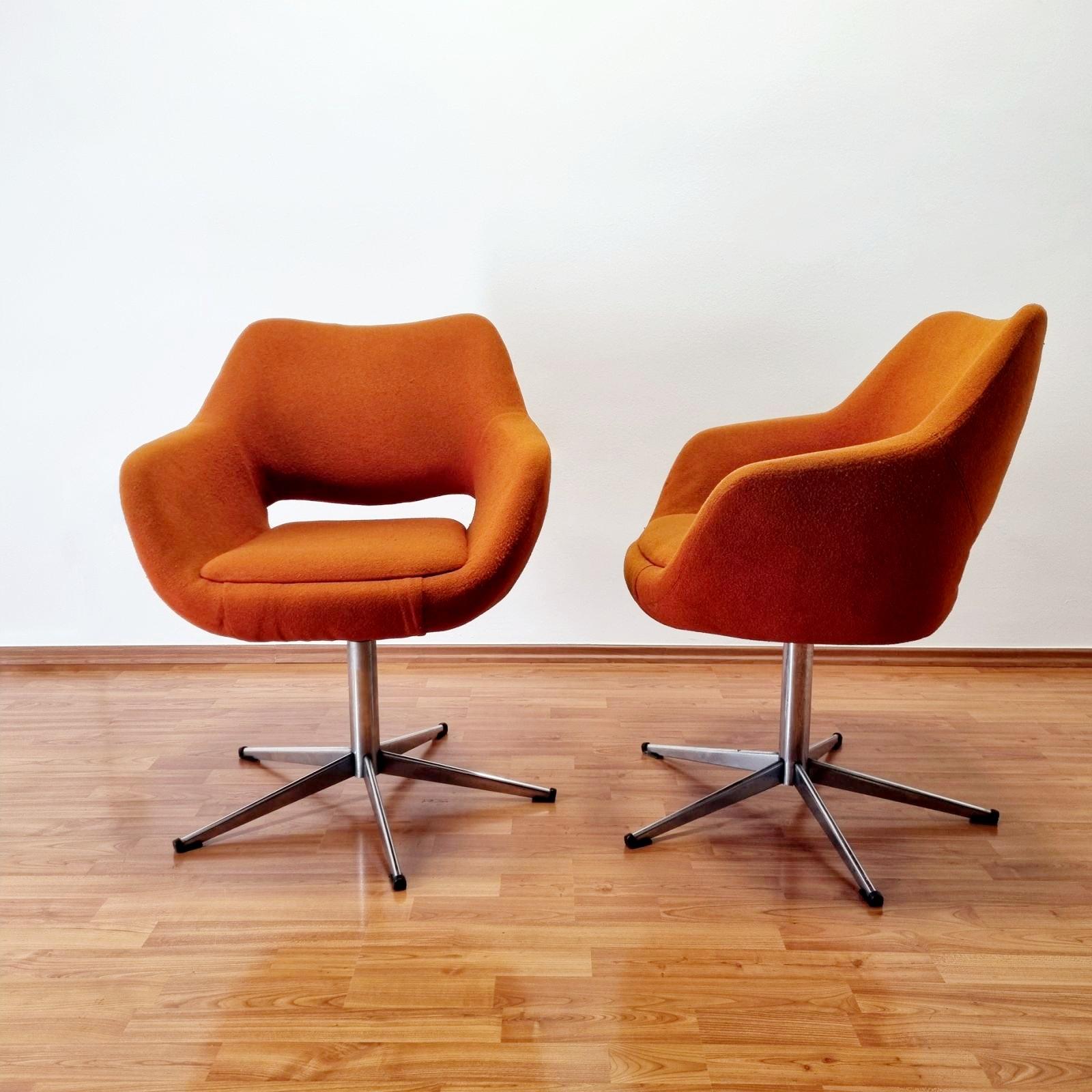 Late 20th Century Mid Century Swivel Egg Chairs, Stol Kamnik Yugoslavia, 70s, pair