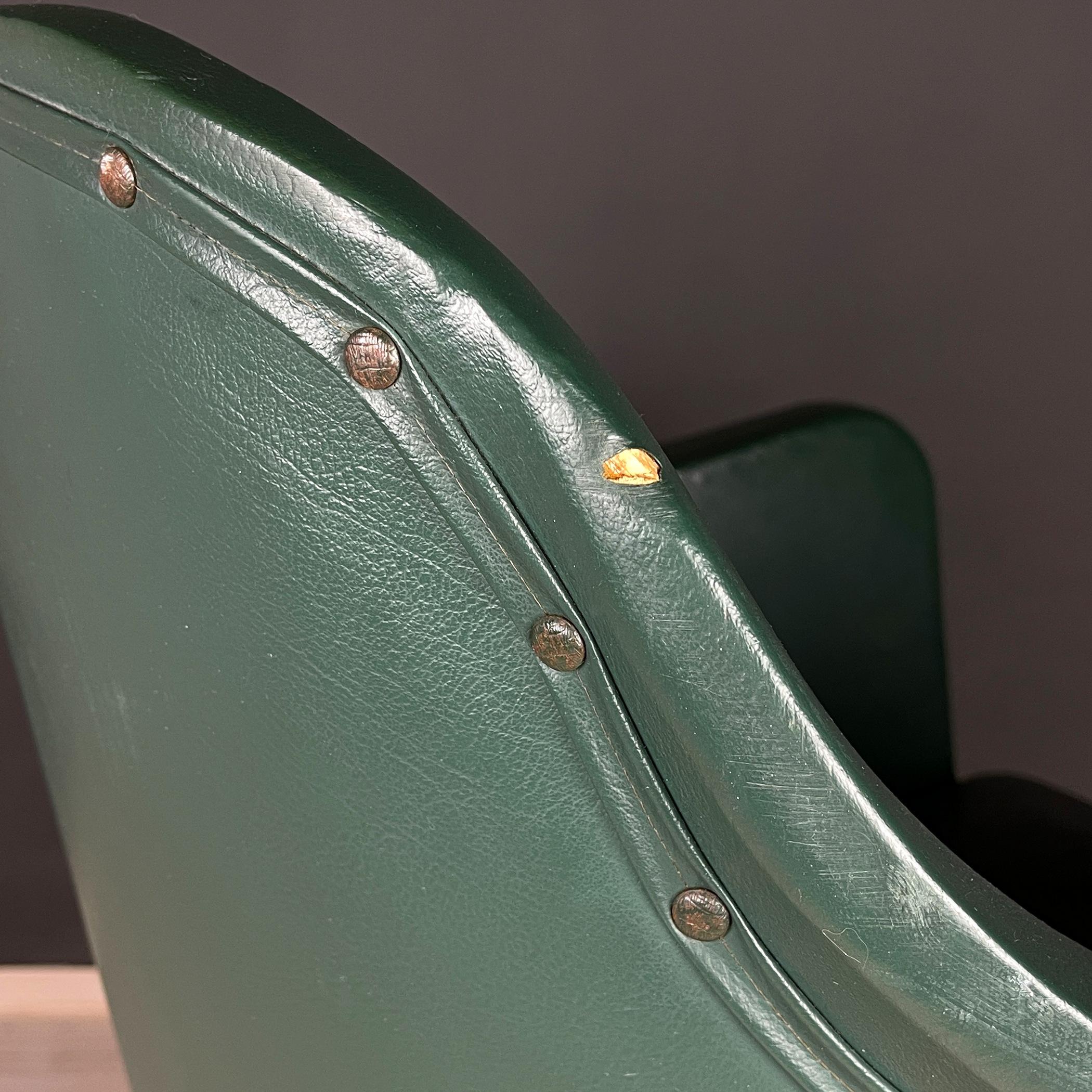 Mid-Century Swivel Green Office Chair by Umberto Mascagni, Italy, 1950s For Sale 2