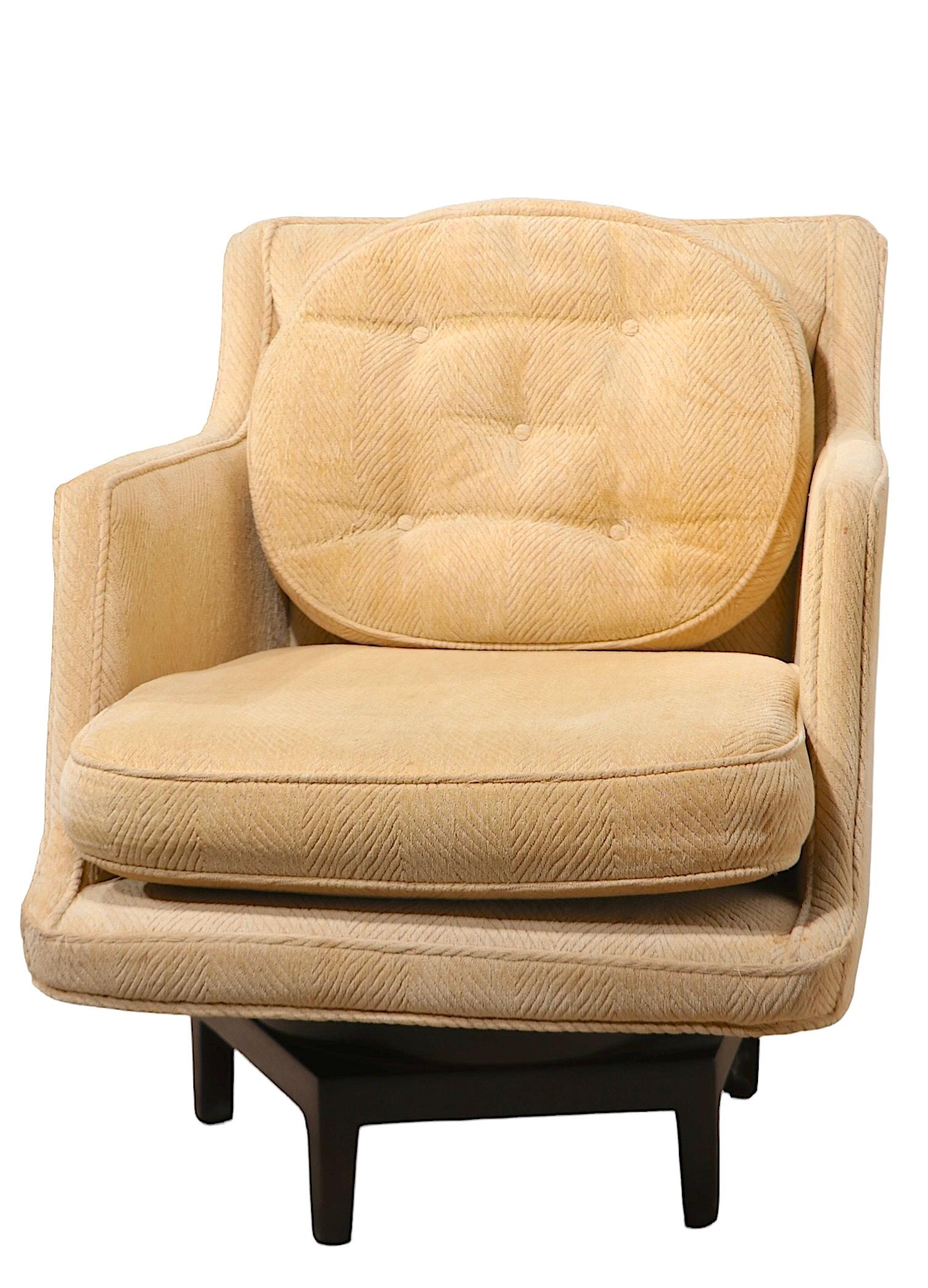 Fauteuil pivotant du milieu du siècle dernier conçu par Edward Wormley pour Dunbar en vente 8