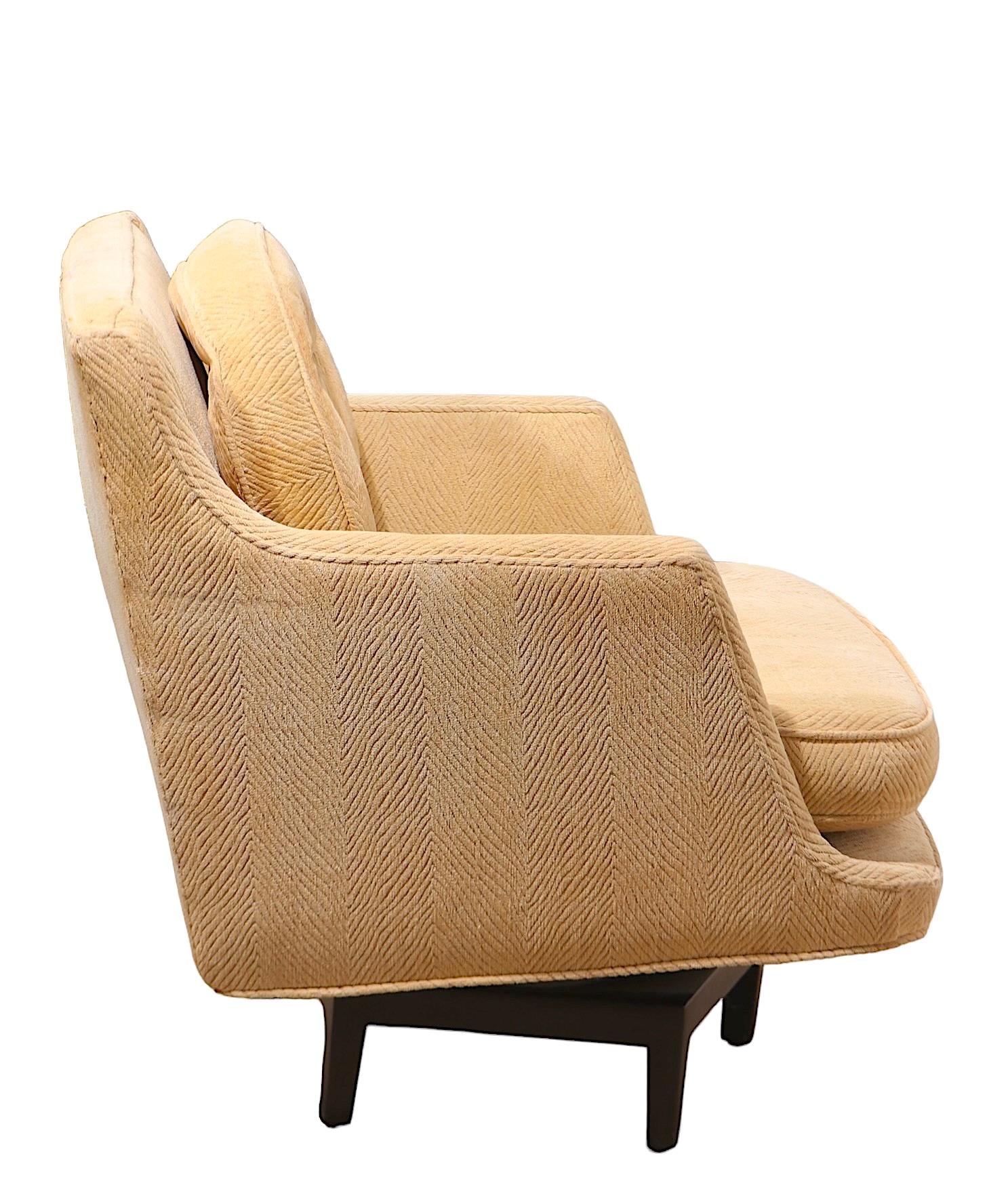Fauteuil pivotant du milieu du siècle dernier conçu par Edward Wormley pour Dunbar en vente 9