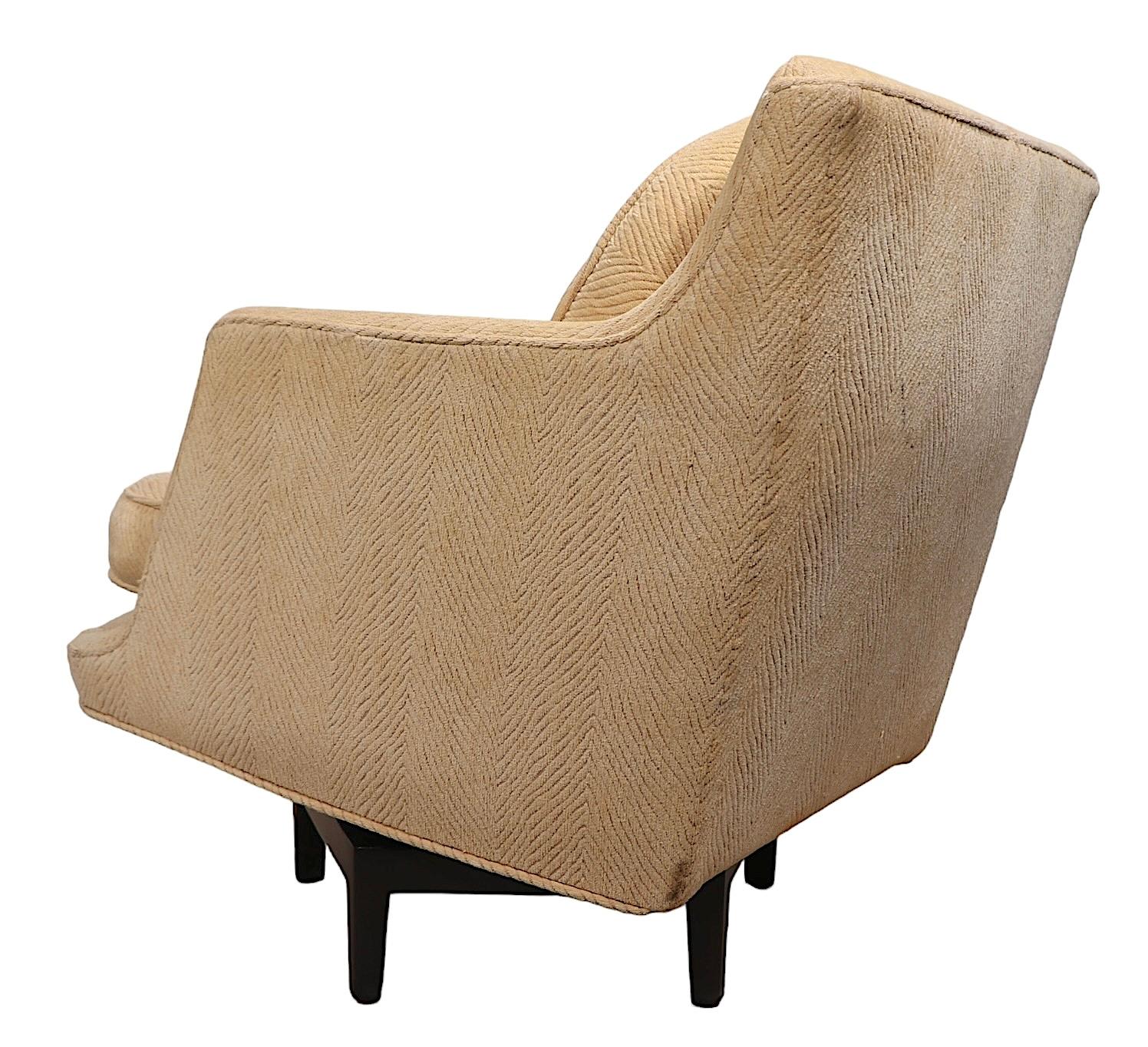 Fauteuil pivotant du milieu du siècle dernier conçu par Edward Wormley pour Dunbar en vente 2