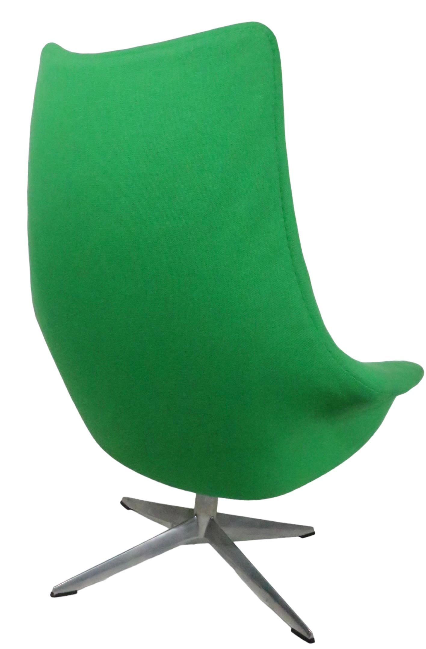 Mid Century Swivel Office Desk Lounge Chair by HW Klein for Brahmin Mobelfabrik For Sale 2