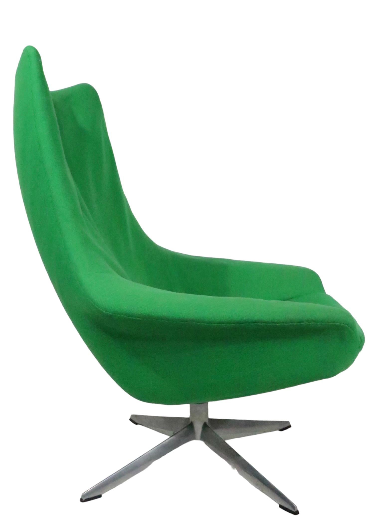 Mid Century Swivel Office Desk Lounge Chair by HW Klein for Brahmin Mobelfabrik For Sale 4