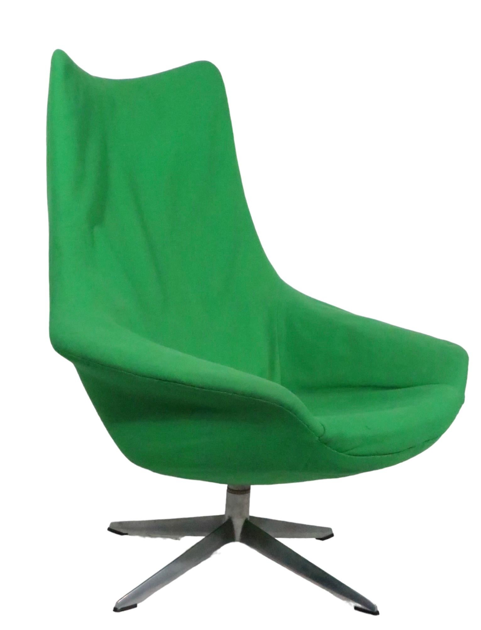 Mid Century Swivel Office Desk Lounge Chair by HW Klein for Brahmin Mobelfabrik For Sale 5
