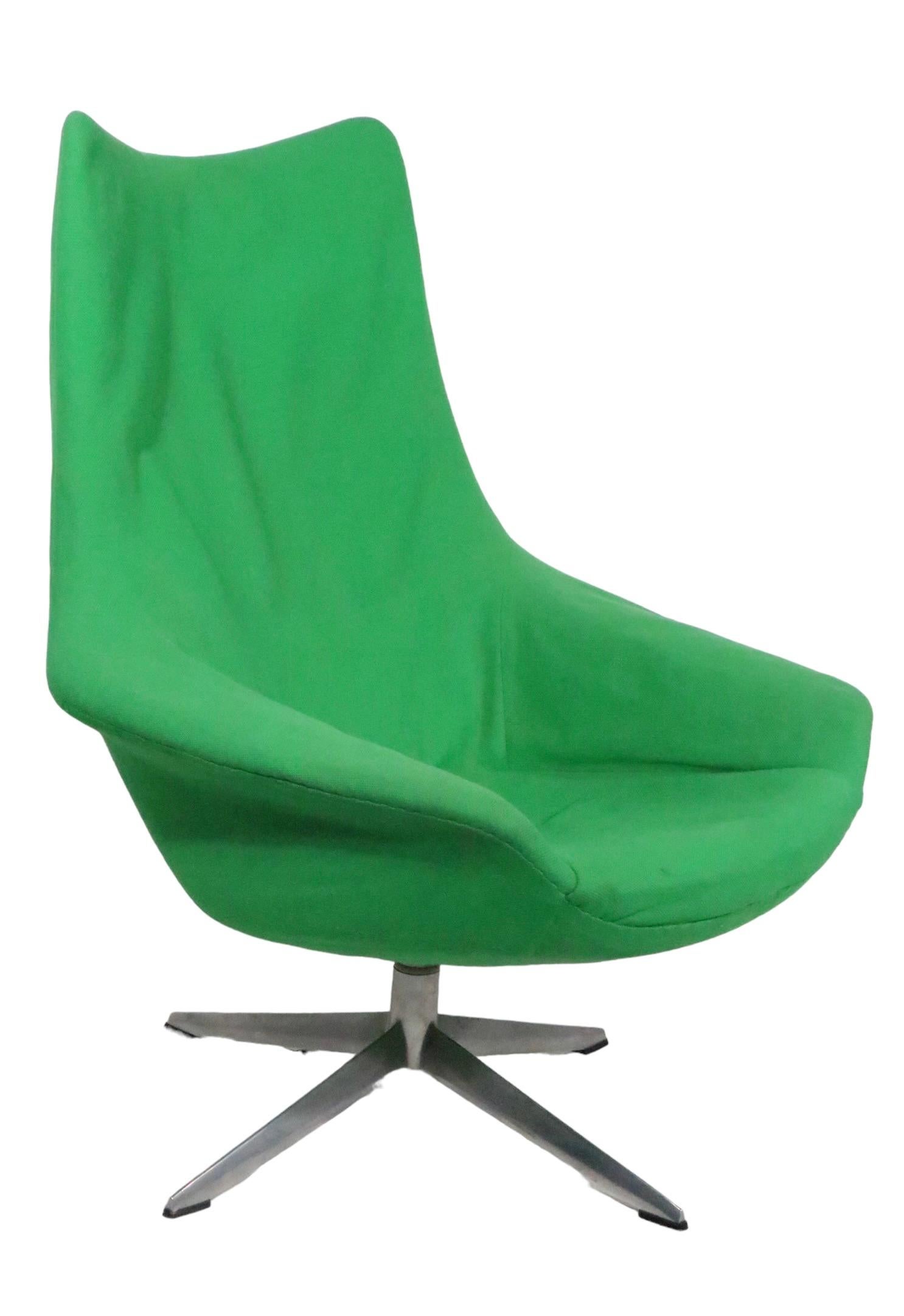 Mid Century Swivel Office Desk Lounge Chair by HW Klein for Brahmin Mobelfabrik For Sale 6