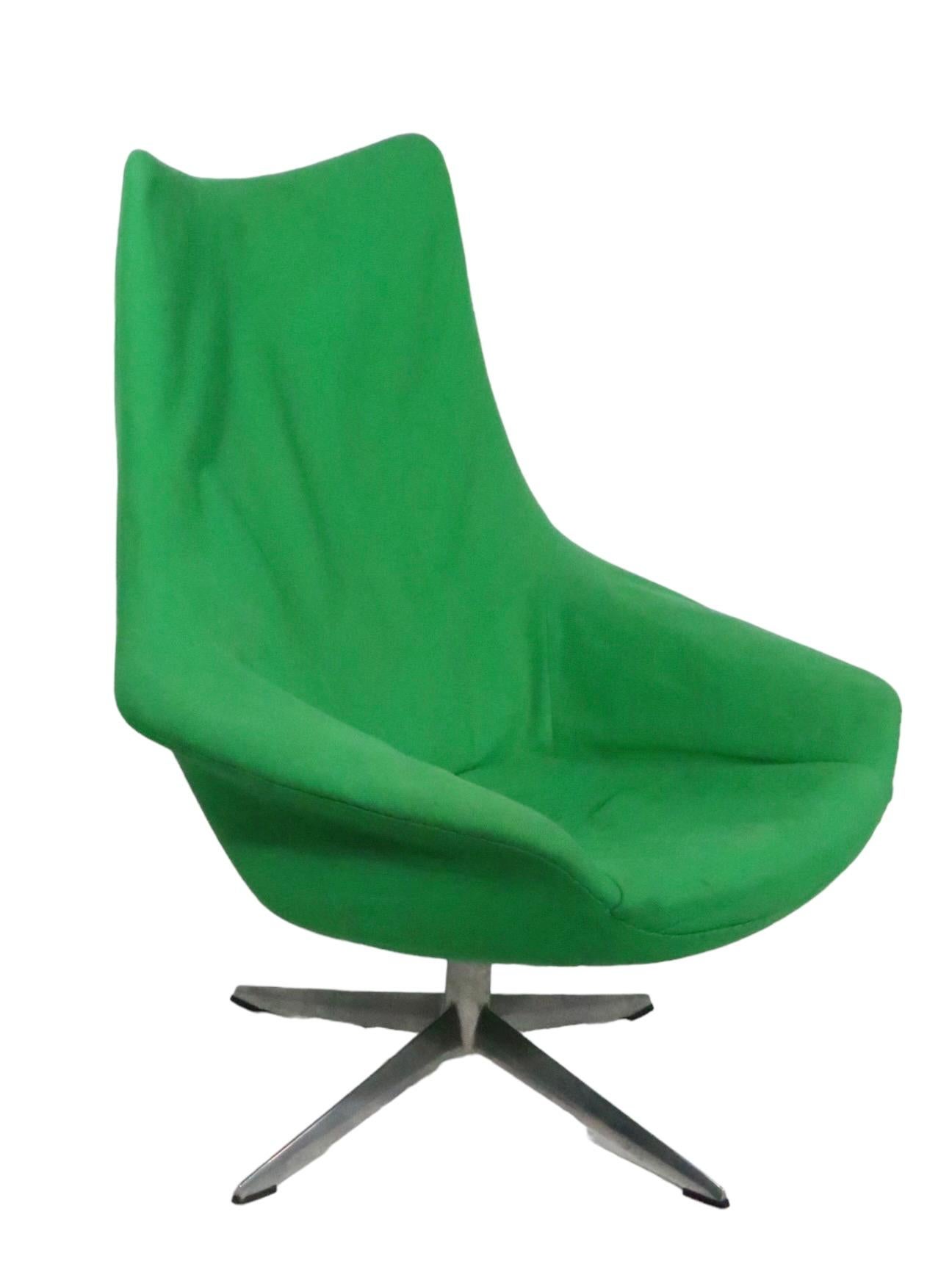 Mid Century Swivel Office Desk Lounge Chair by HW Klein for Brahmin Mobelfabrik For Sale 7