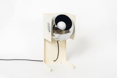 Midcentury Swivel Orb Chrome and Metal Table Lamp, 1970s