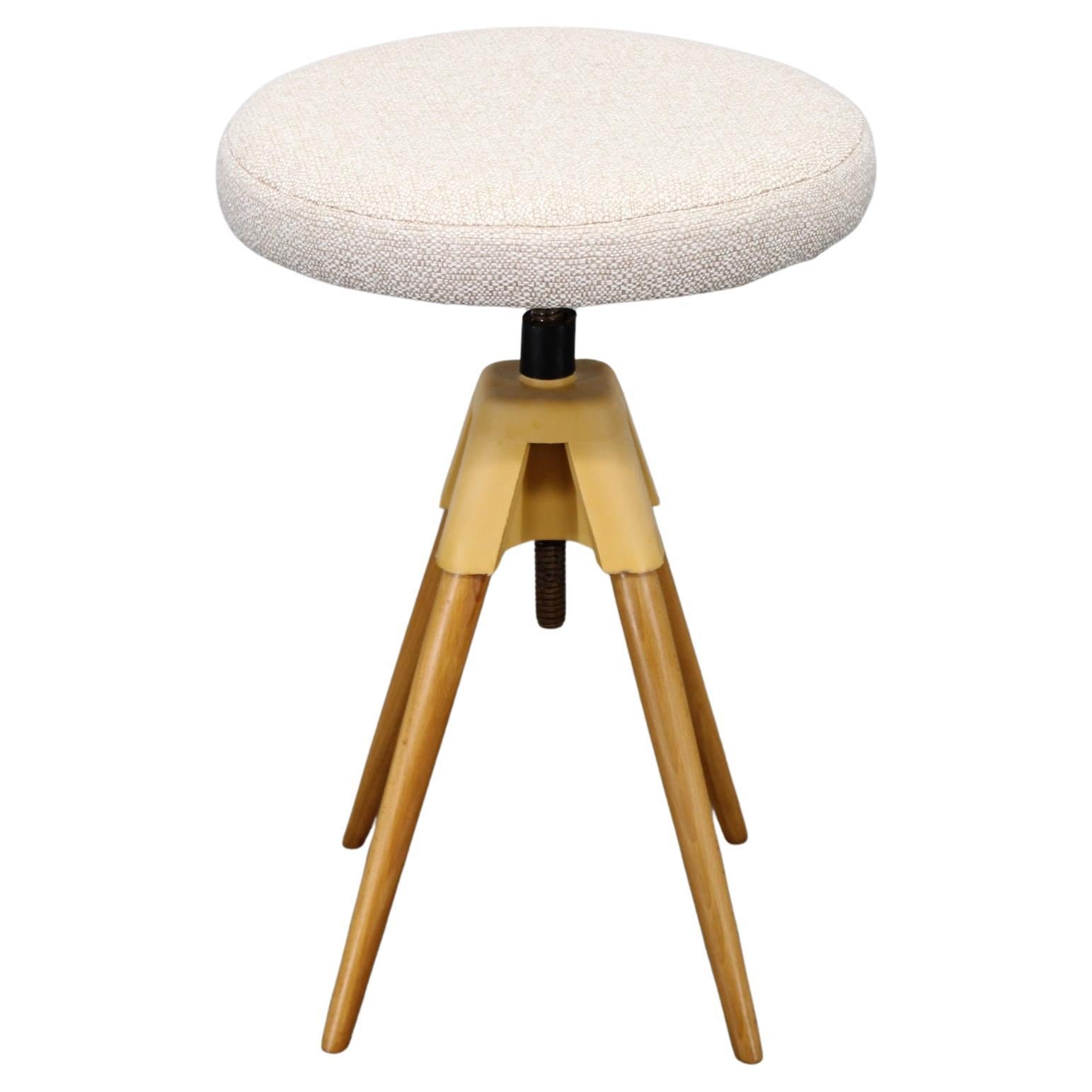 Mid Century Swivel Piano Stool, Czechoslovakia, 1970s For Sale