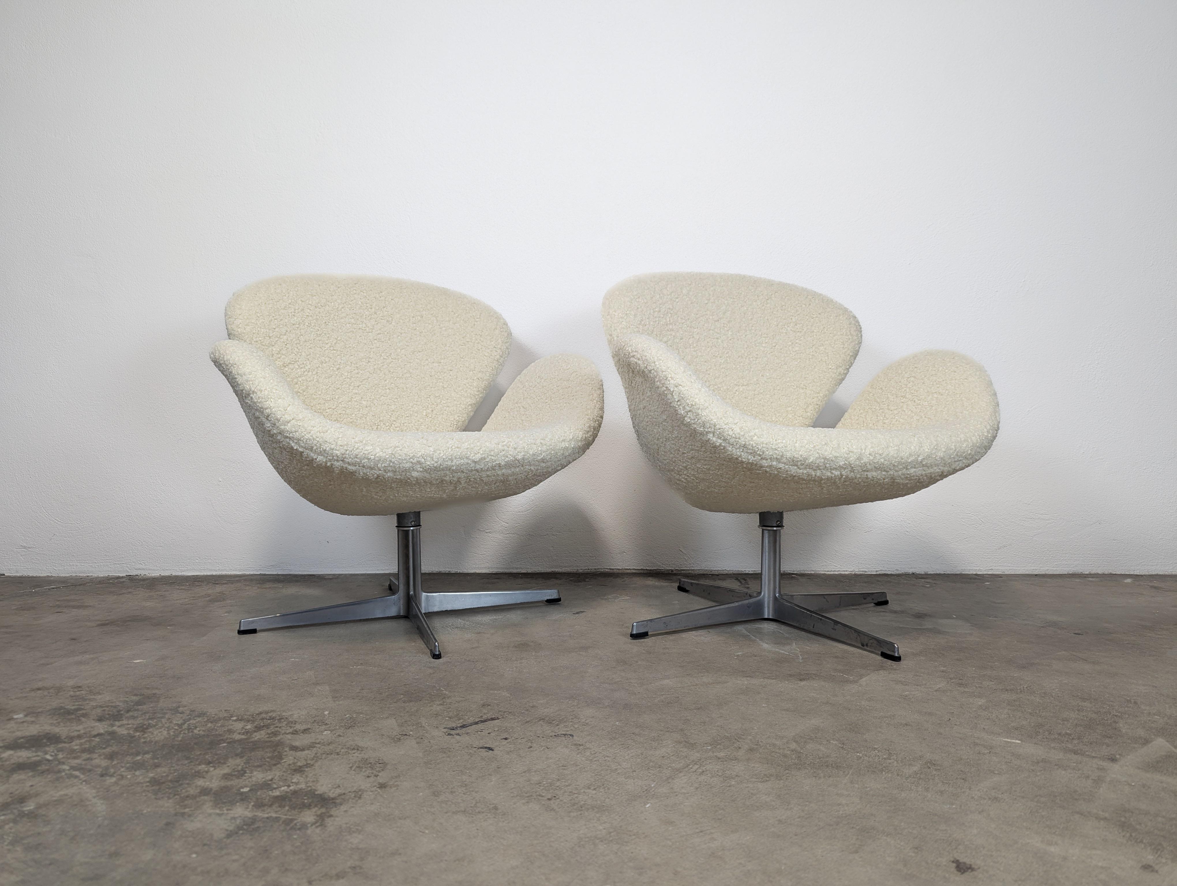 Mid-Century Modern Fauteuil pivotant Swan du milieu du siècle par Arne Jacobsen pour Fritz Hansen, c1960s en vente