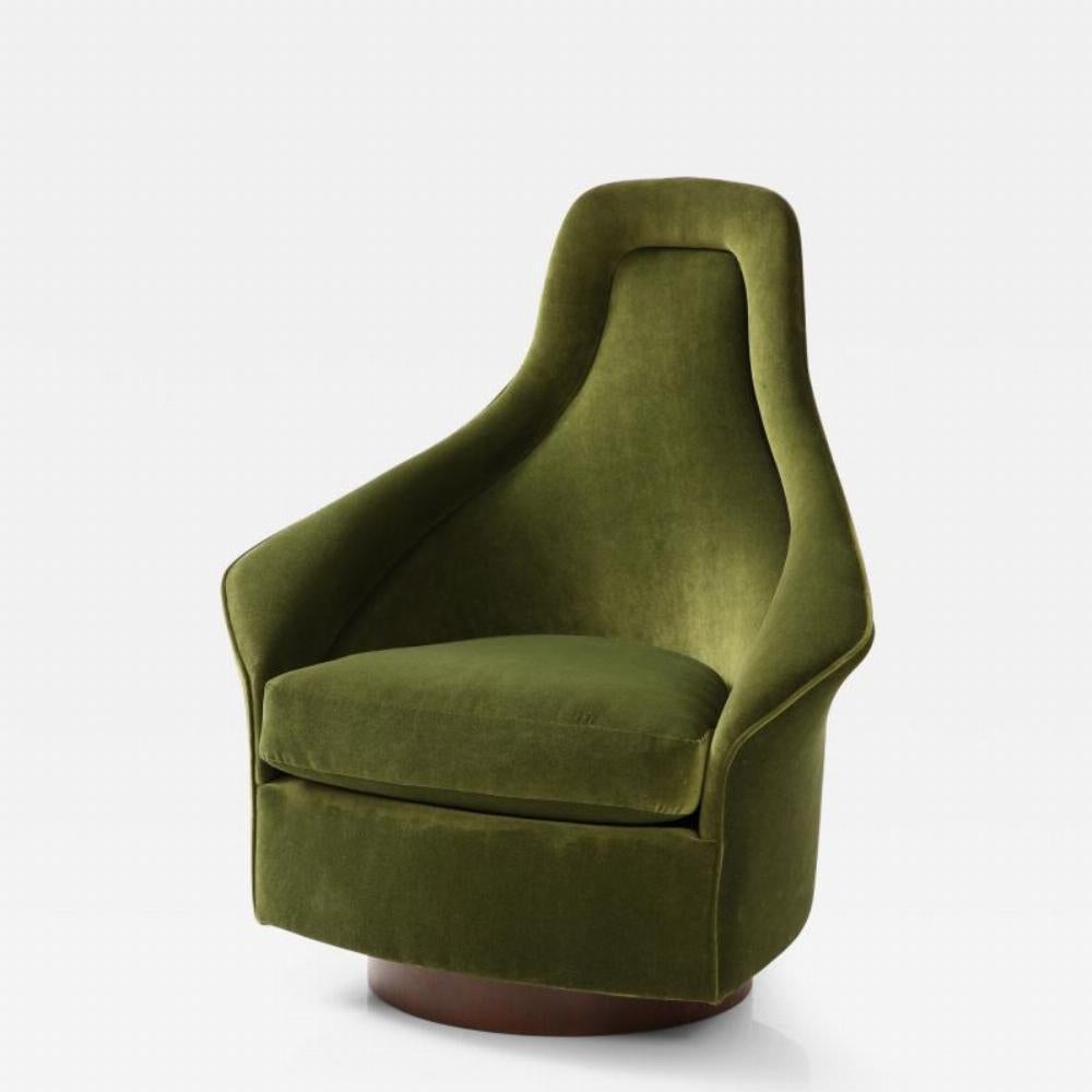 Veneer Mid Century Swivel-Tilt Lounge Chair. For Sale