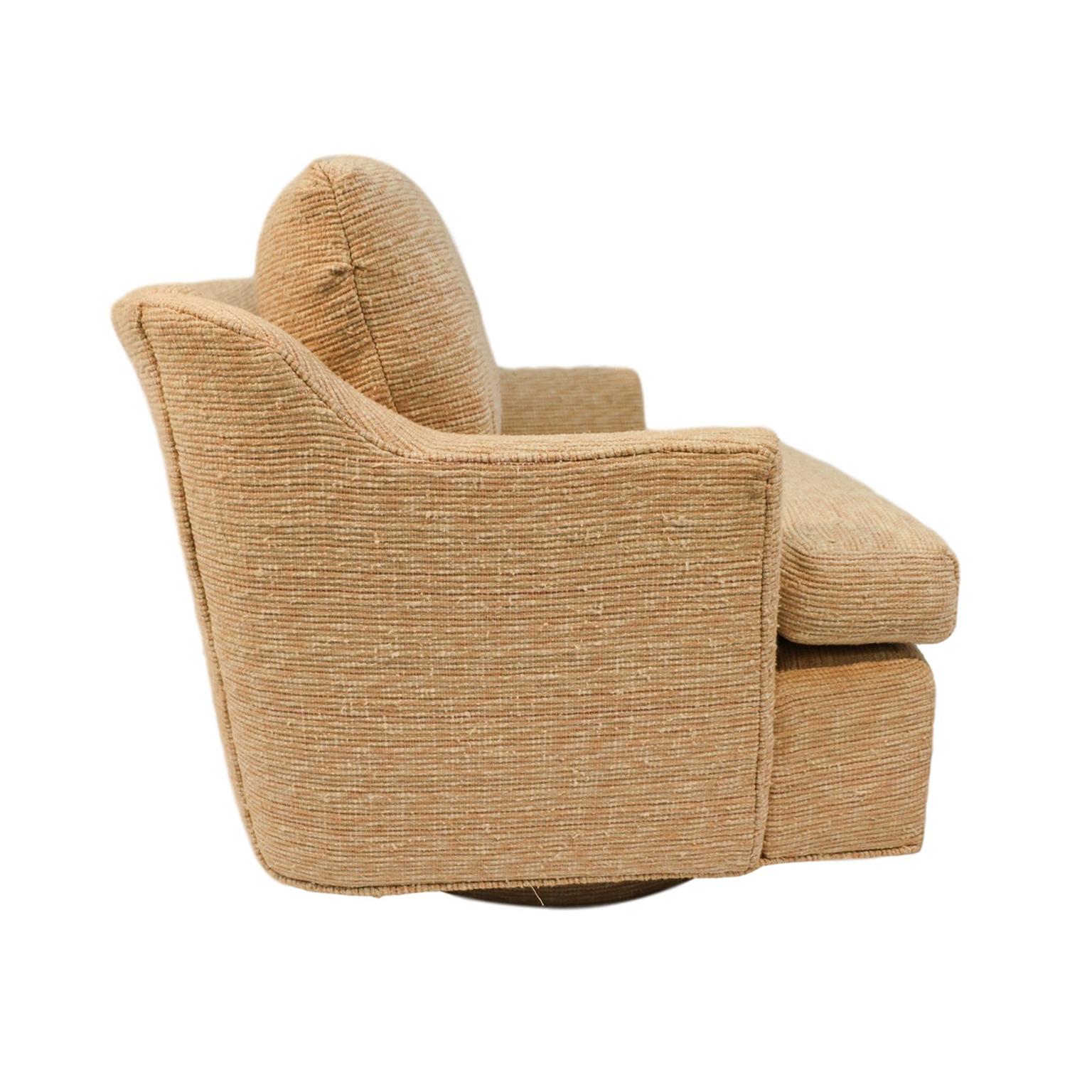 Midcentury Swivel Tub Lounge Chair Milo Baughman Style at 1stDibs