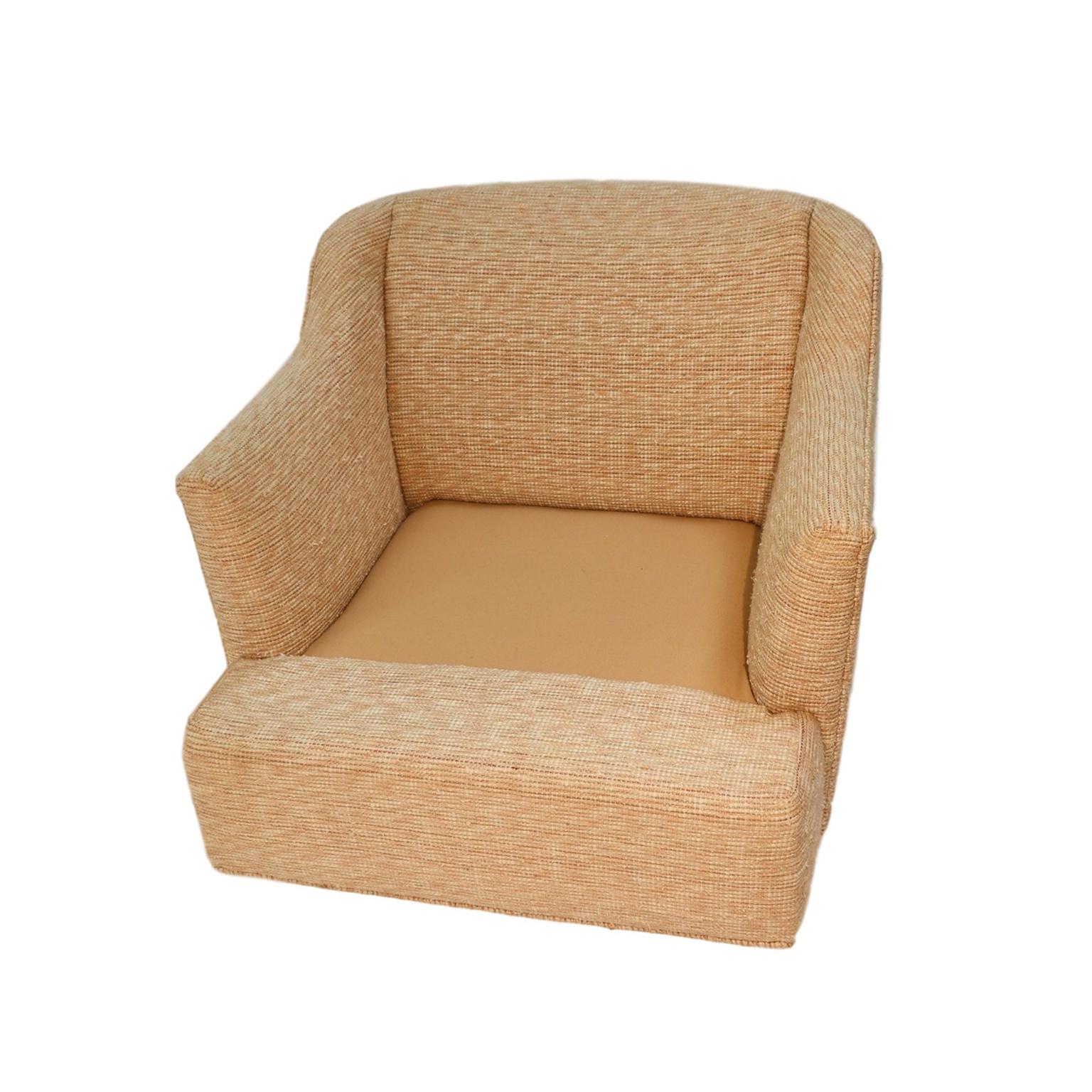 Upholstery Midcentury Swivel Tub Lounge Chair Milo Baughman Style