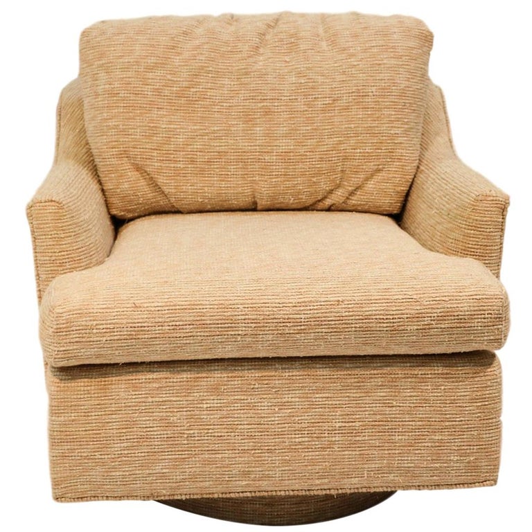 Midcentury Swivel Tub Lounge Chair Milo Baughman Style at 1stDibs