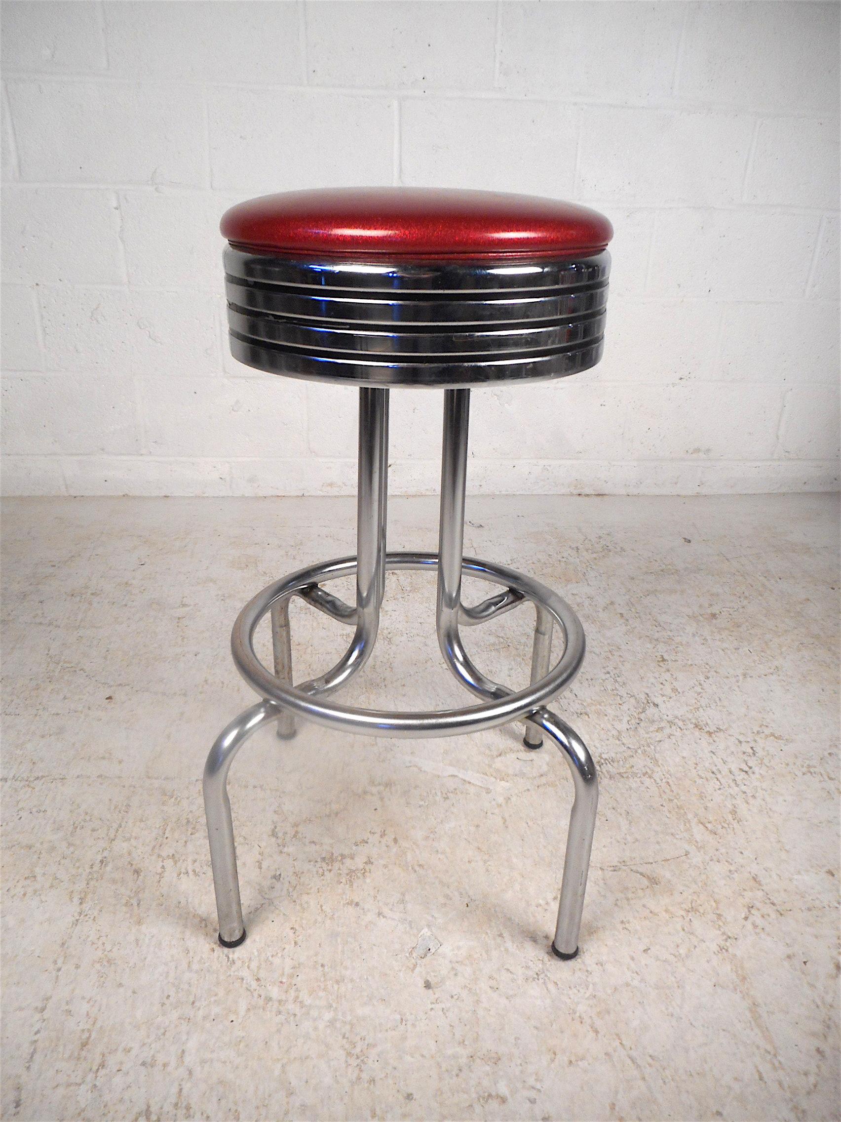 Mid-Century Modern Midcentury Swiveling Stools, Set of 6