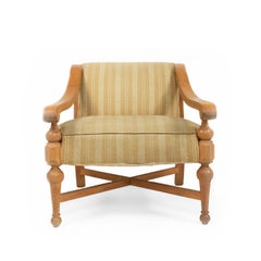 Midcentury Sycamore Upholstered Armchairs