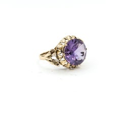 Mid-century Synthetic Sapphire Ring in 14k