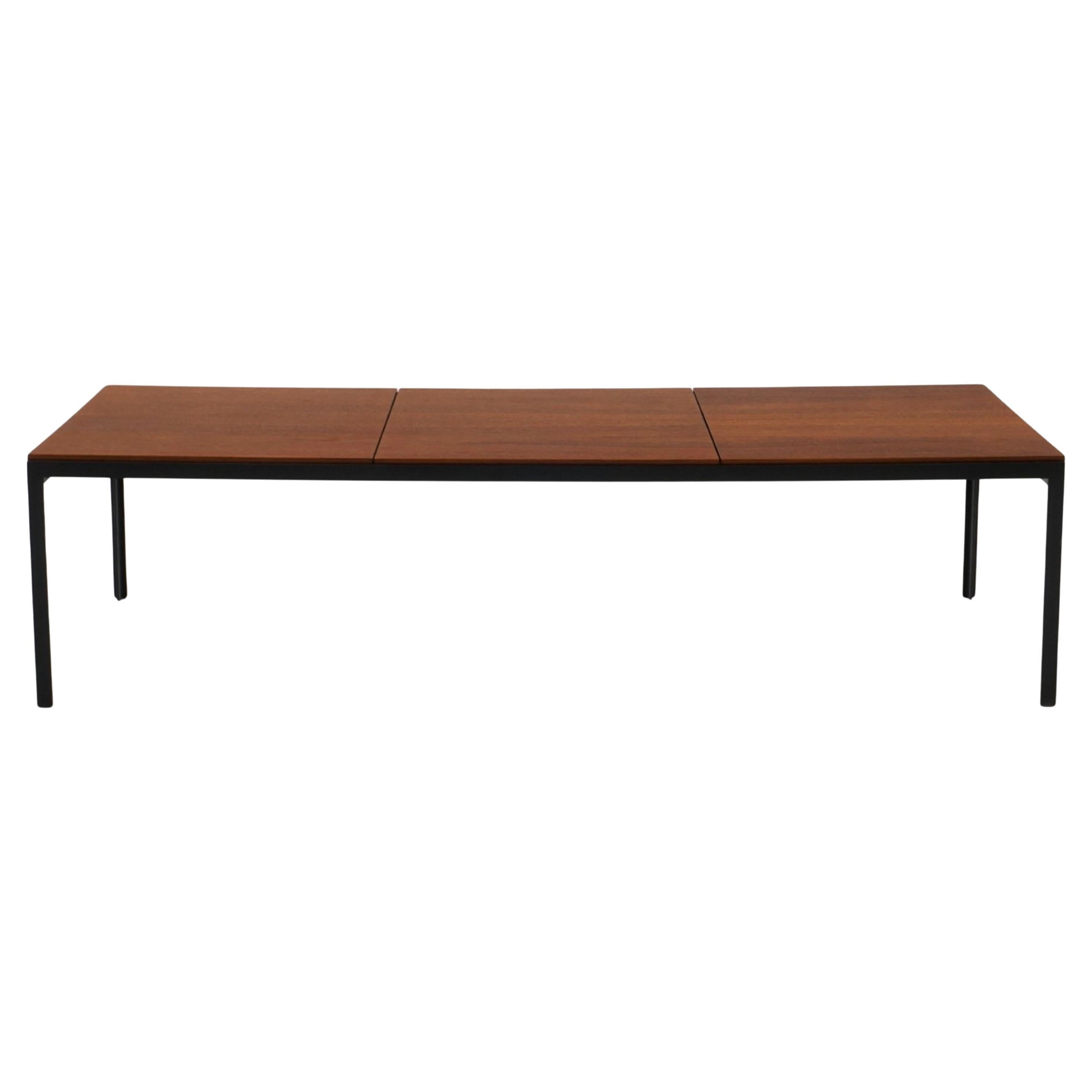 Mid Century T Angle Walnut Panel coffee table or bench by Florence Knoll