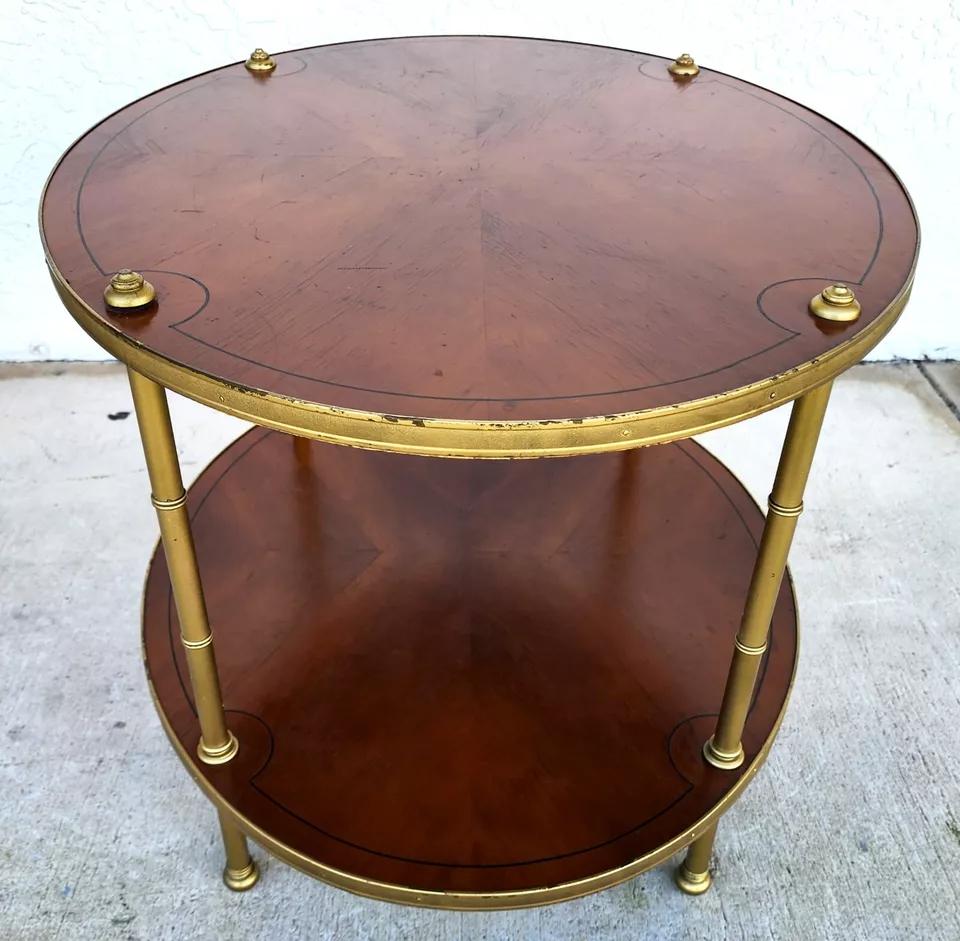 Metal Mid Century Table 2 Tier Hollywood Regency For Sale