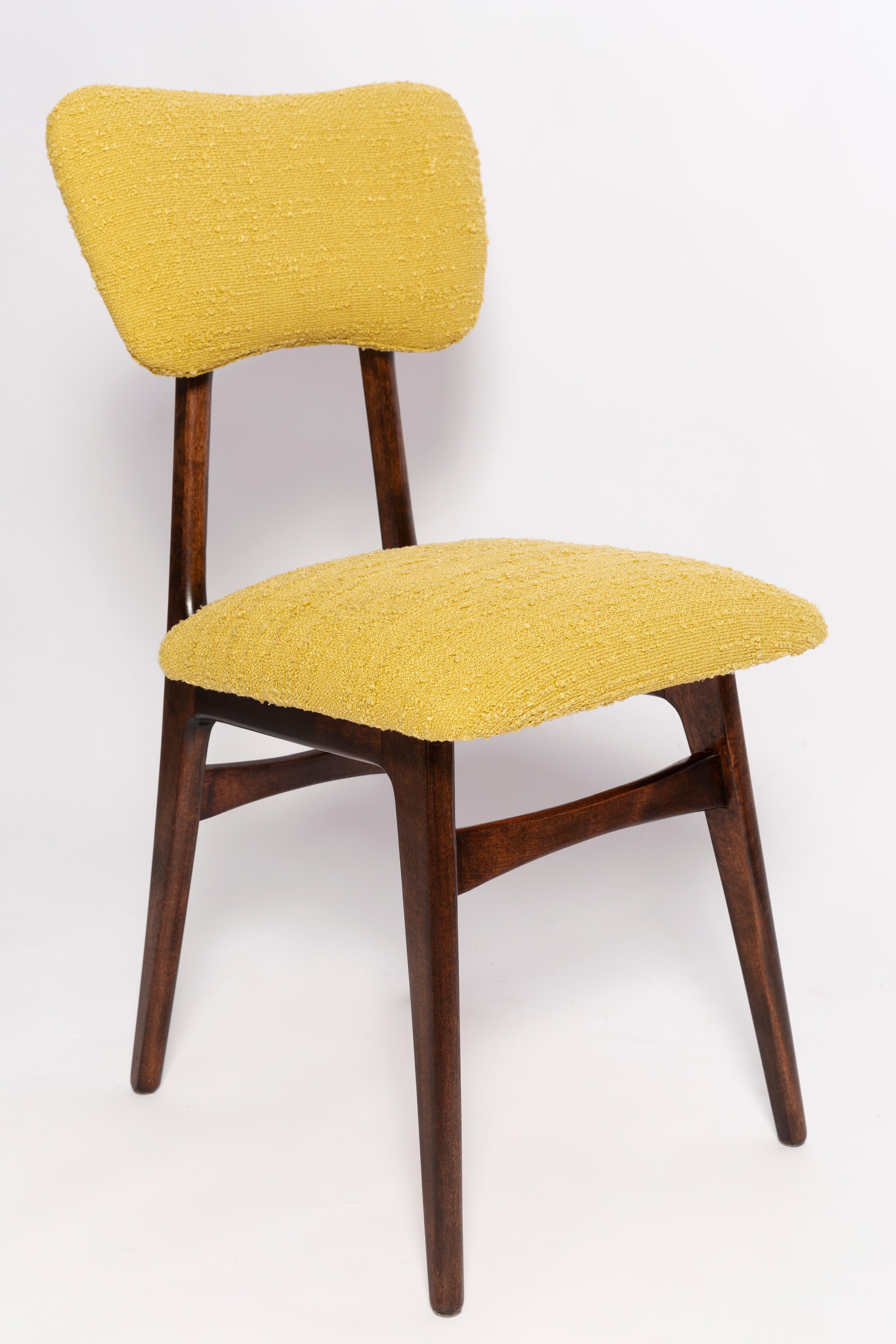 Mid-Century Table by Jindřich Halabala and Set of 4 Boucle Chairs, Europe, 1960s For Sale 3