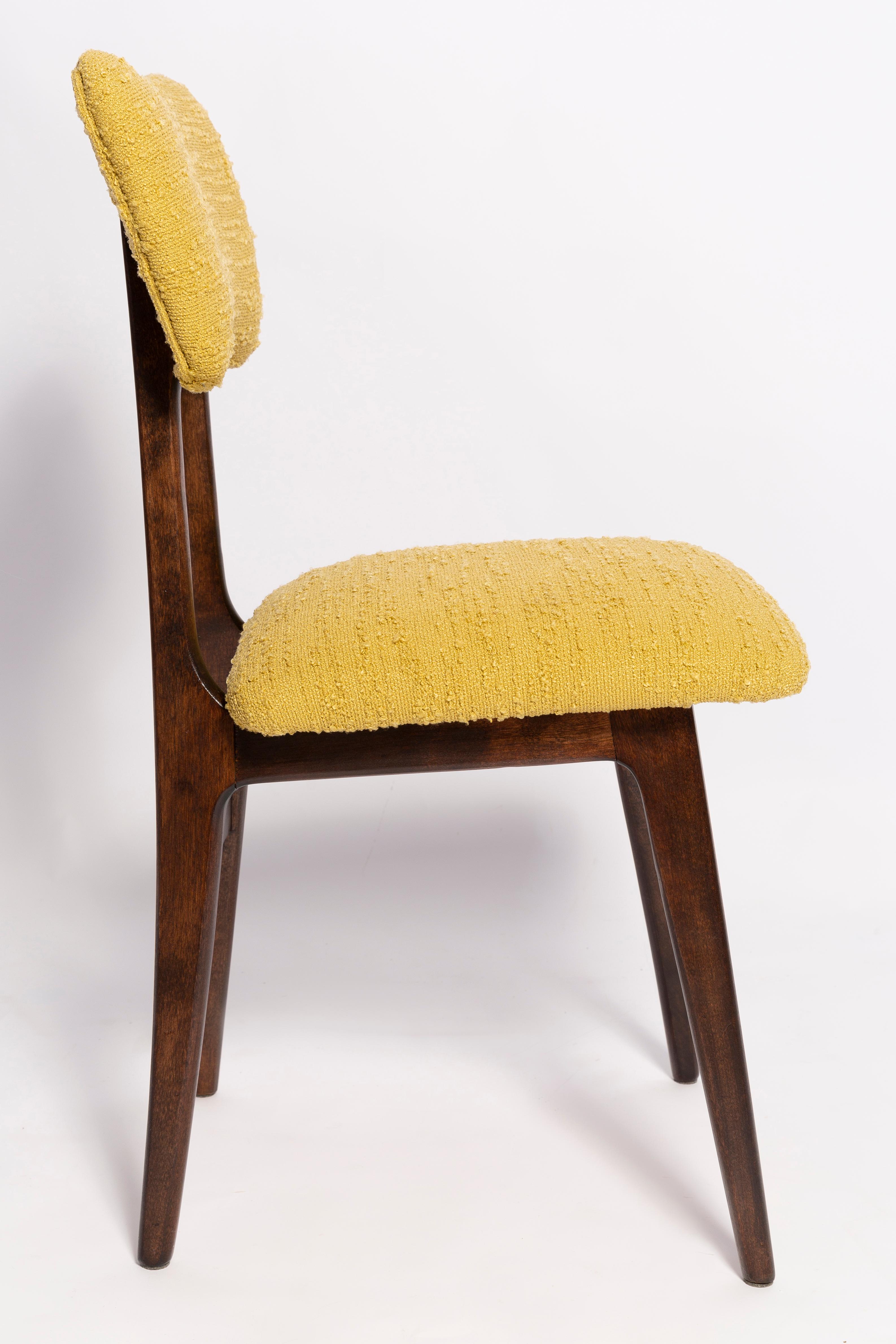 Mid-Century Table by Jindřich Halabala and Set of 4 Boucle Chairs, Europe, 1960s For Sale 4