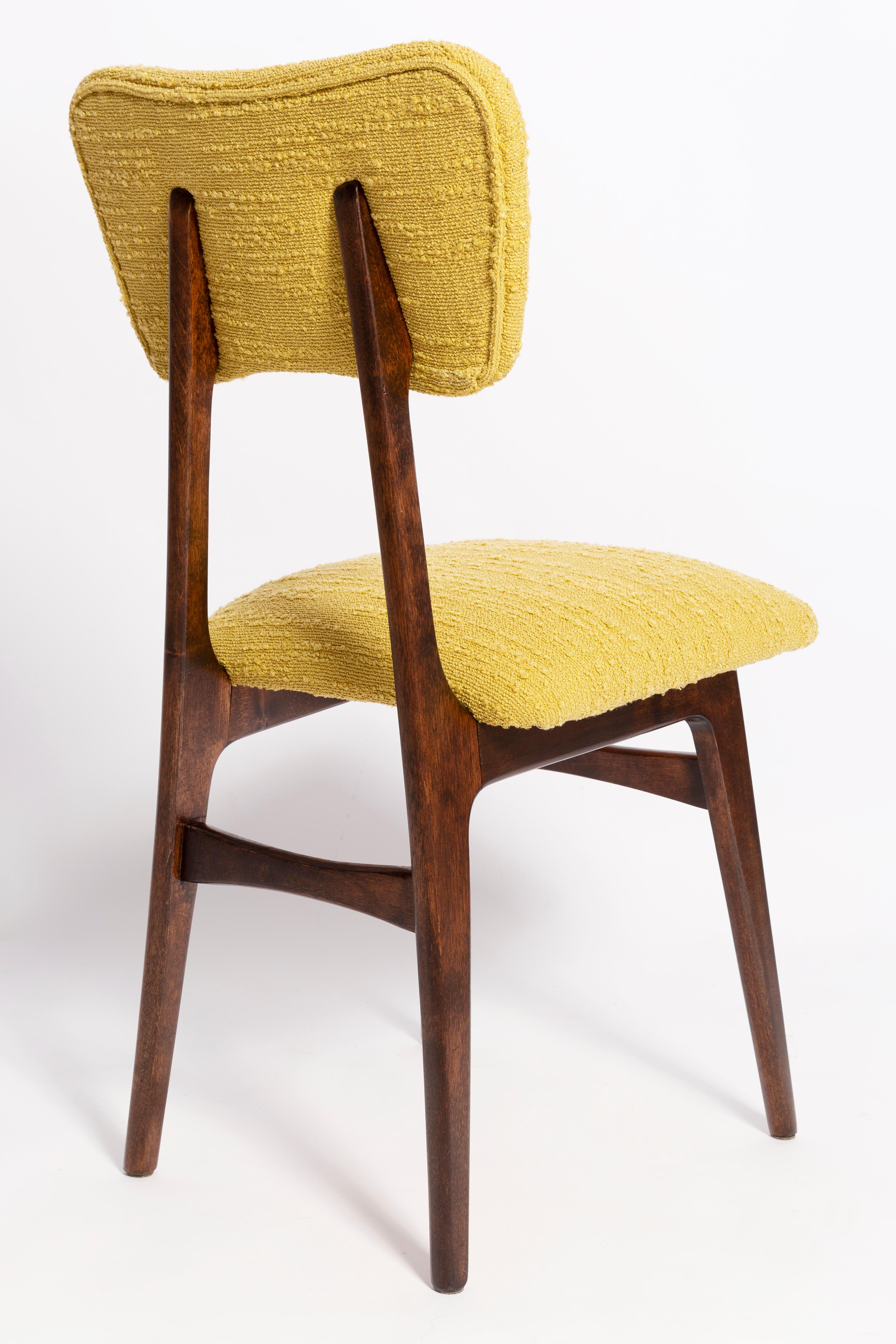 Mid-Century Table by Jindřich Halabala and Set of 4 Boucle Chairs, Europe, 1960s For Sale 5