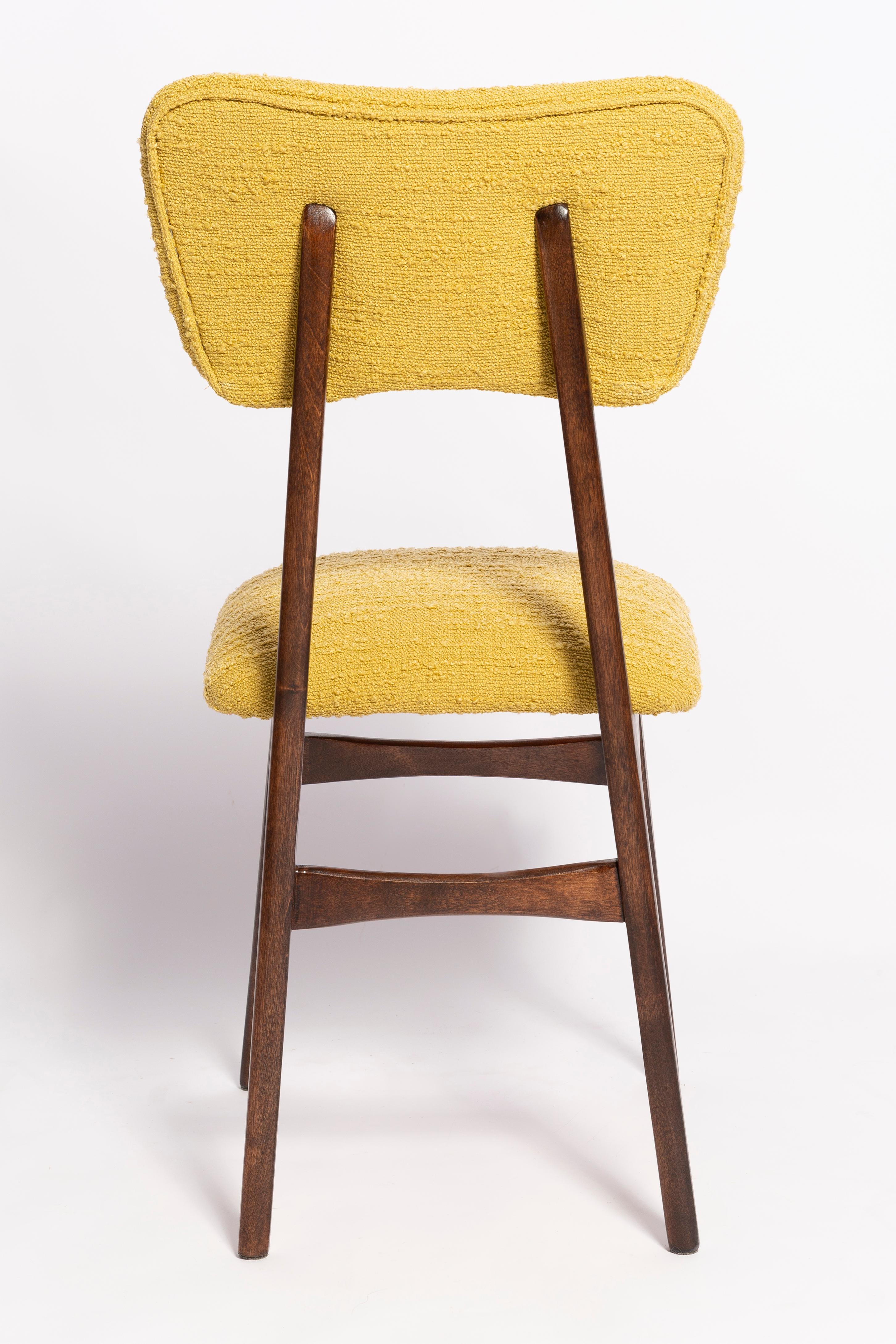 Mid-Century Table by Jindřich Halabala and Set of 4 Boucle Chairs, Europe, 1960s For Sale 7