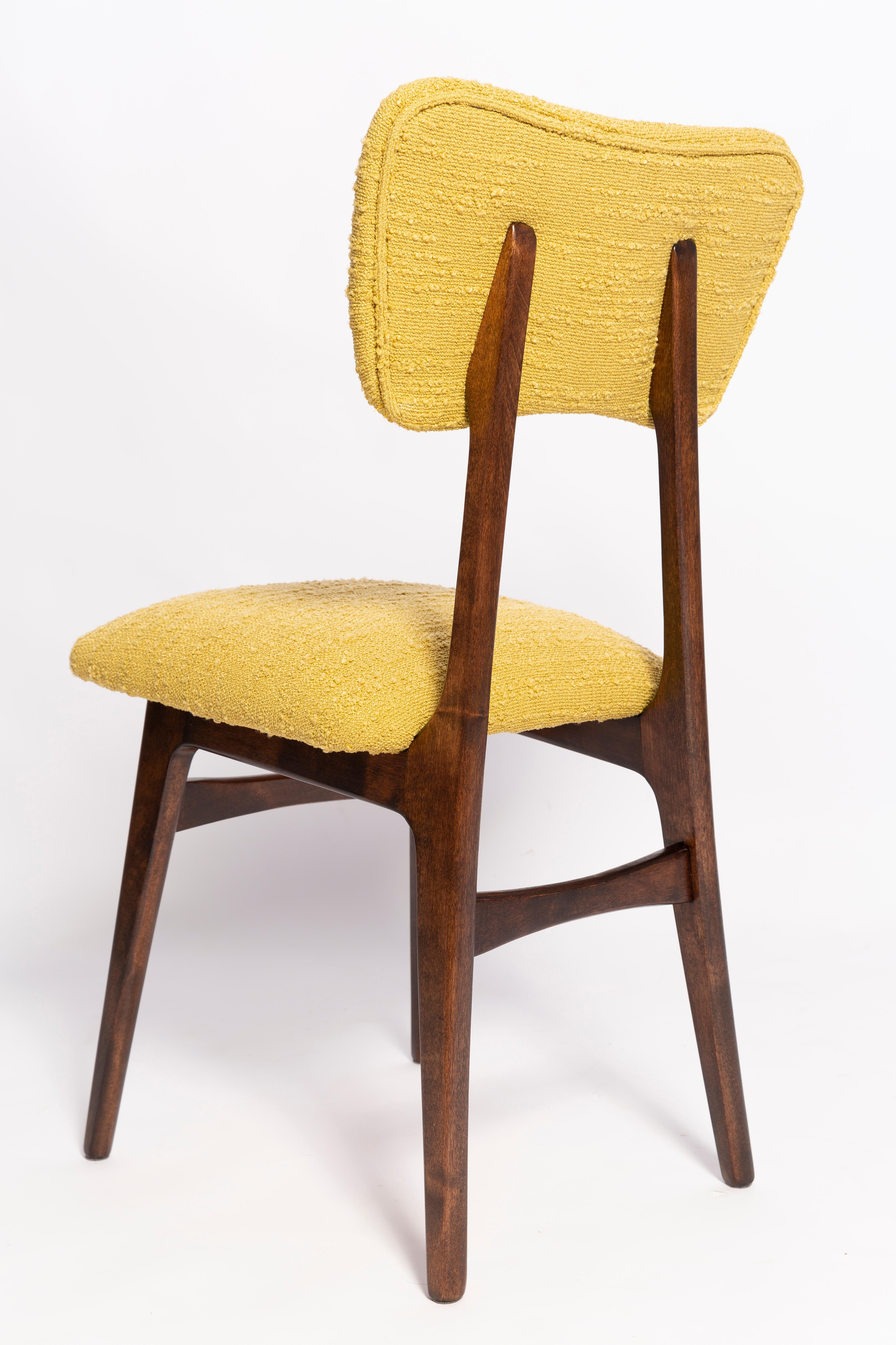 Mid-Century Table by Jindřich Halabala and Set of 4 Boucle Chairs, Europe, 1960s For Sale 8