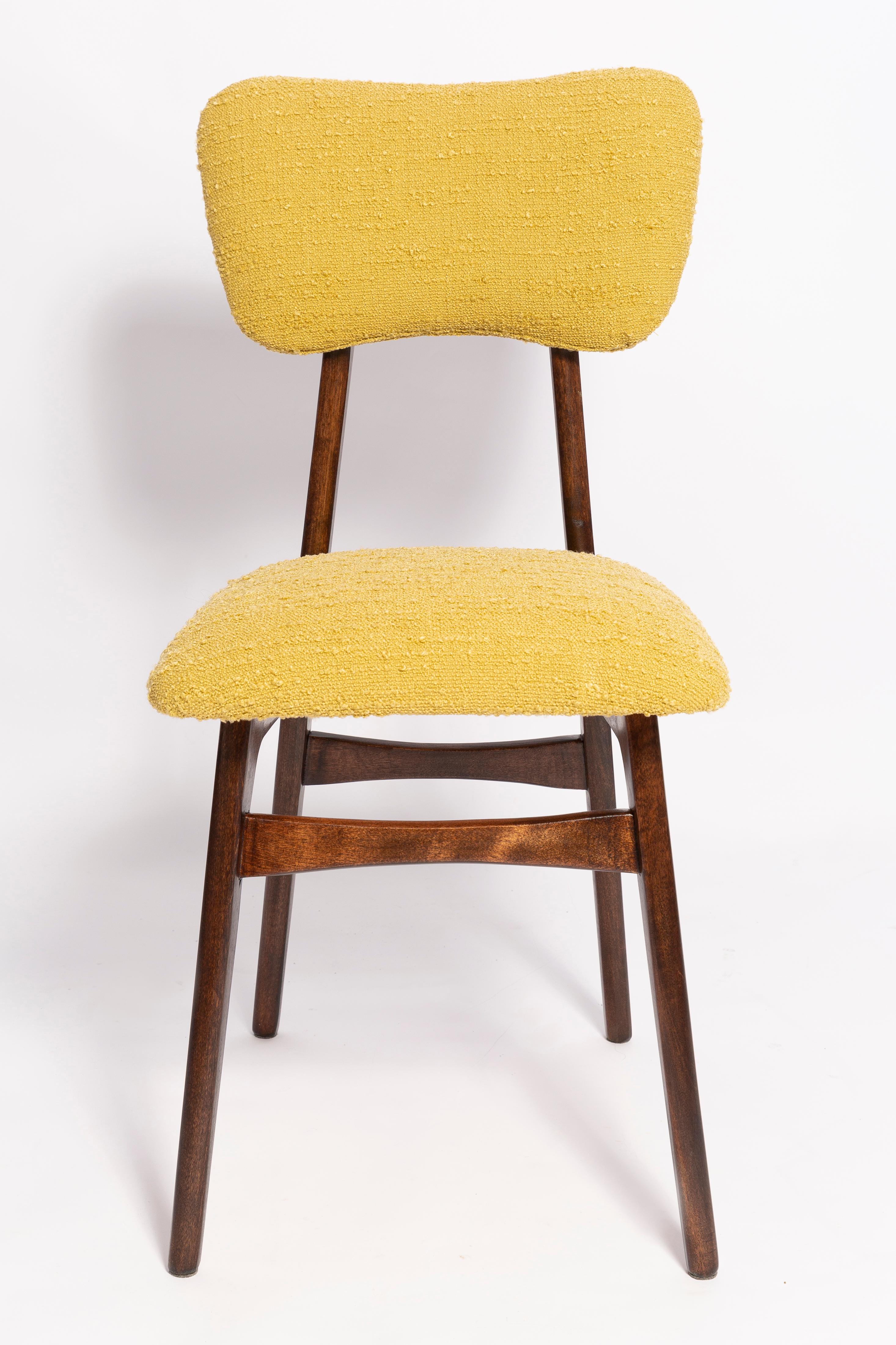 Mid-Century Table by Jindřich Halabala and Set of 4 Boucle Chairs, Europe, 1960s For Sale 9