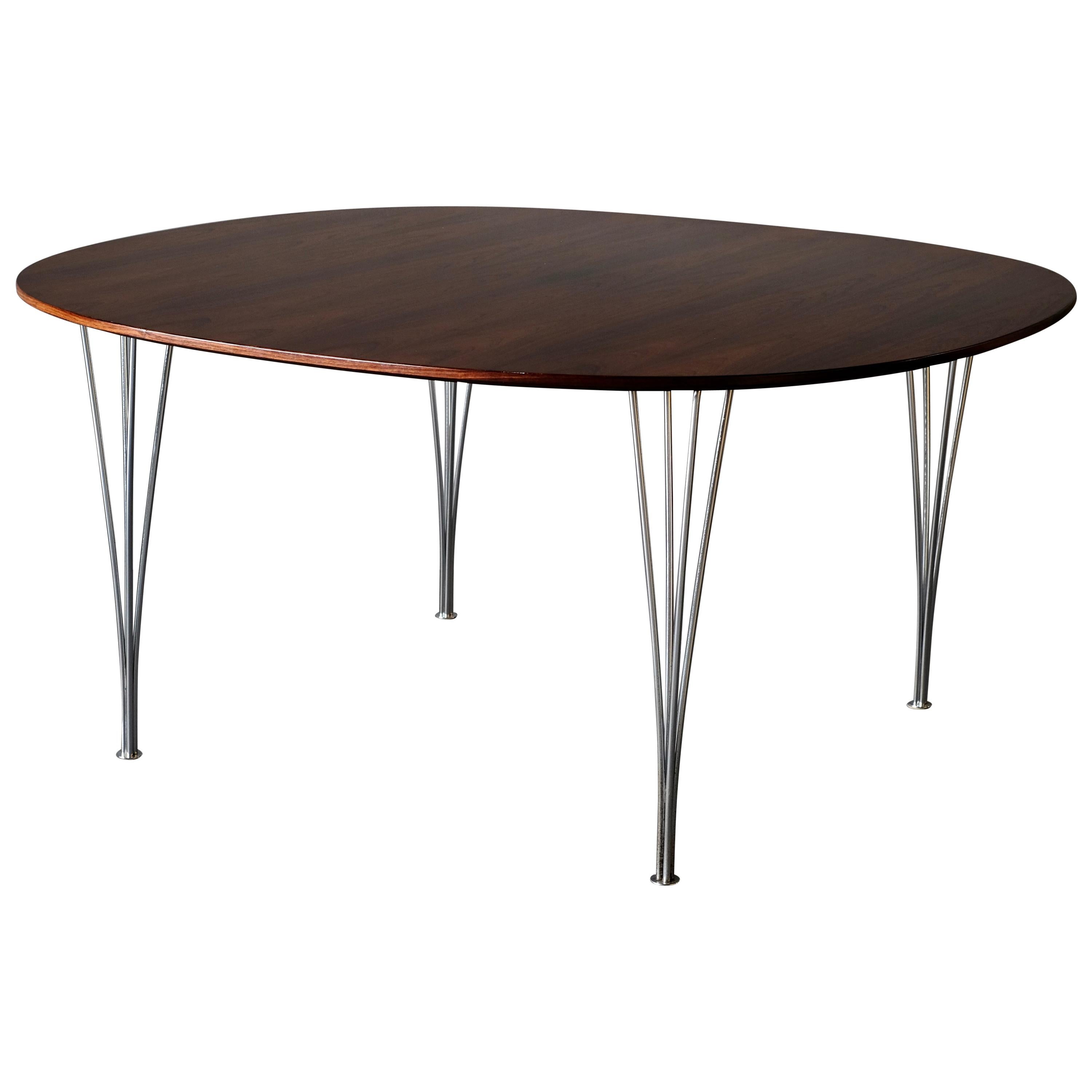 Midcentury Table by Piet Hein and Bruno Mathsson in Brazilian Rosewood For Sale