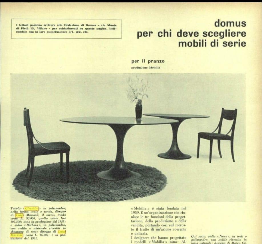 Mid-Century-Tisch „Clessidra“ von Luigi Massonif für Mobilia Manufacture, 1960er Jahre (Holz) im Angebot