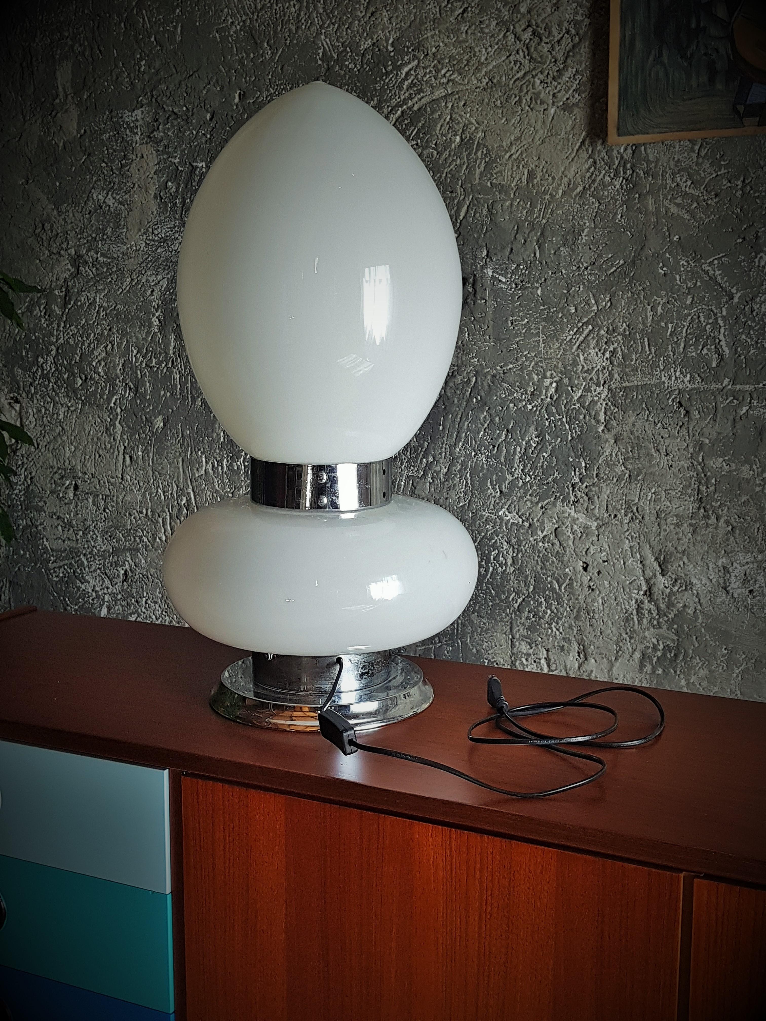 Italian Mid-Century Table Floor Lamp Lip Stick by Mazzega, Italy, 1968 For Sale