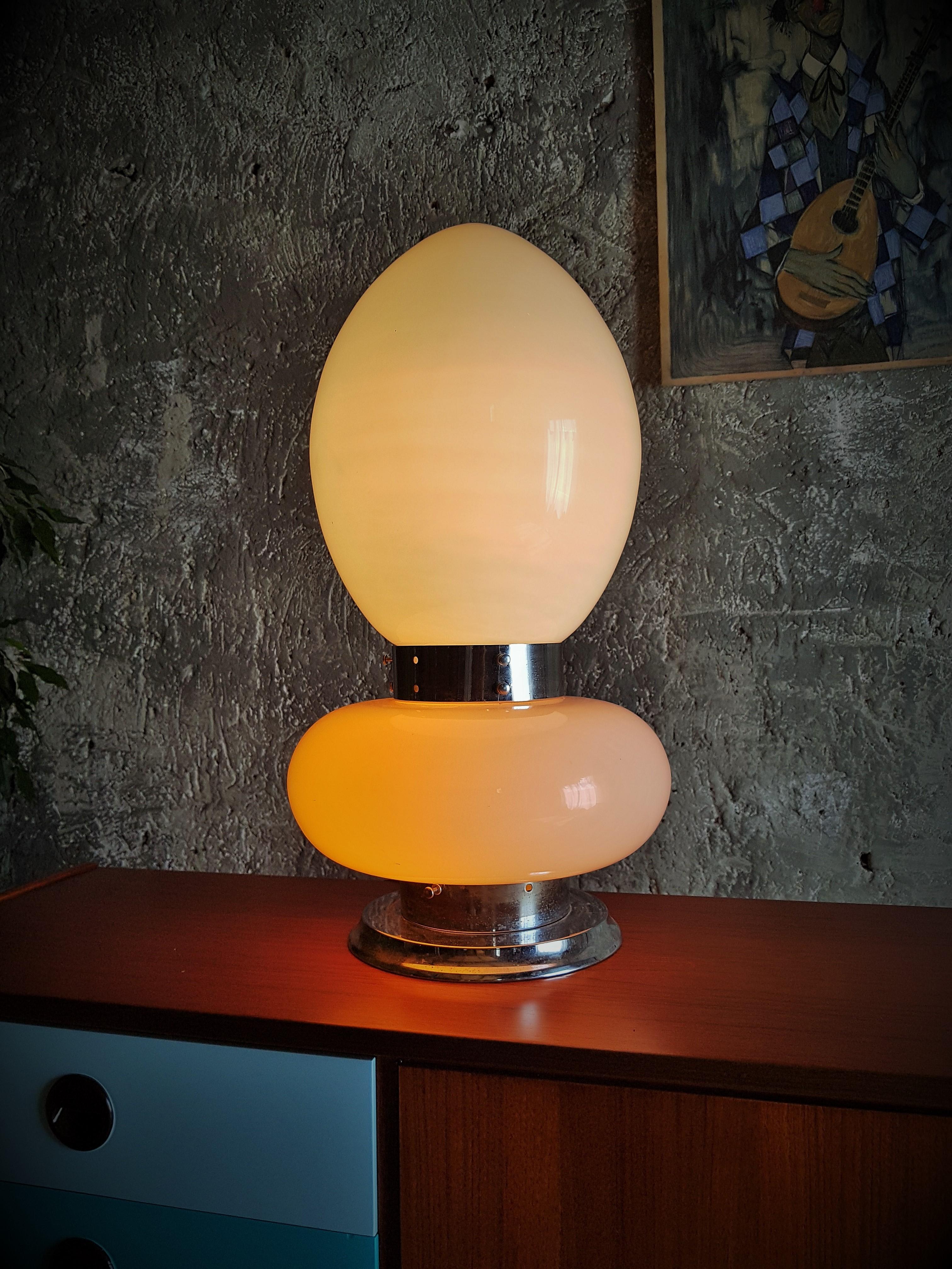 Art Glass Mid-Century Table Floor Lamp Lip Stick by Mazzega, Italy, 1968 For Sale