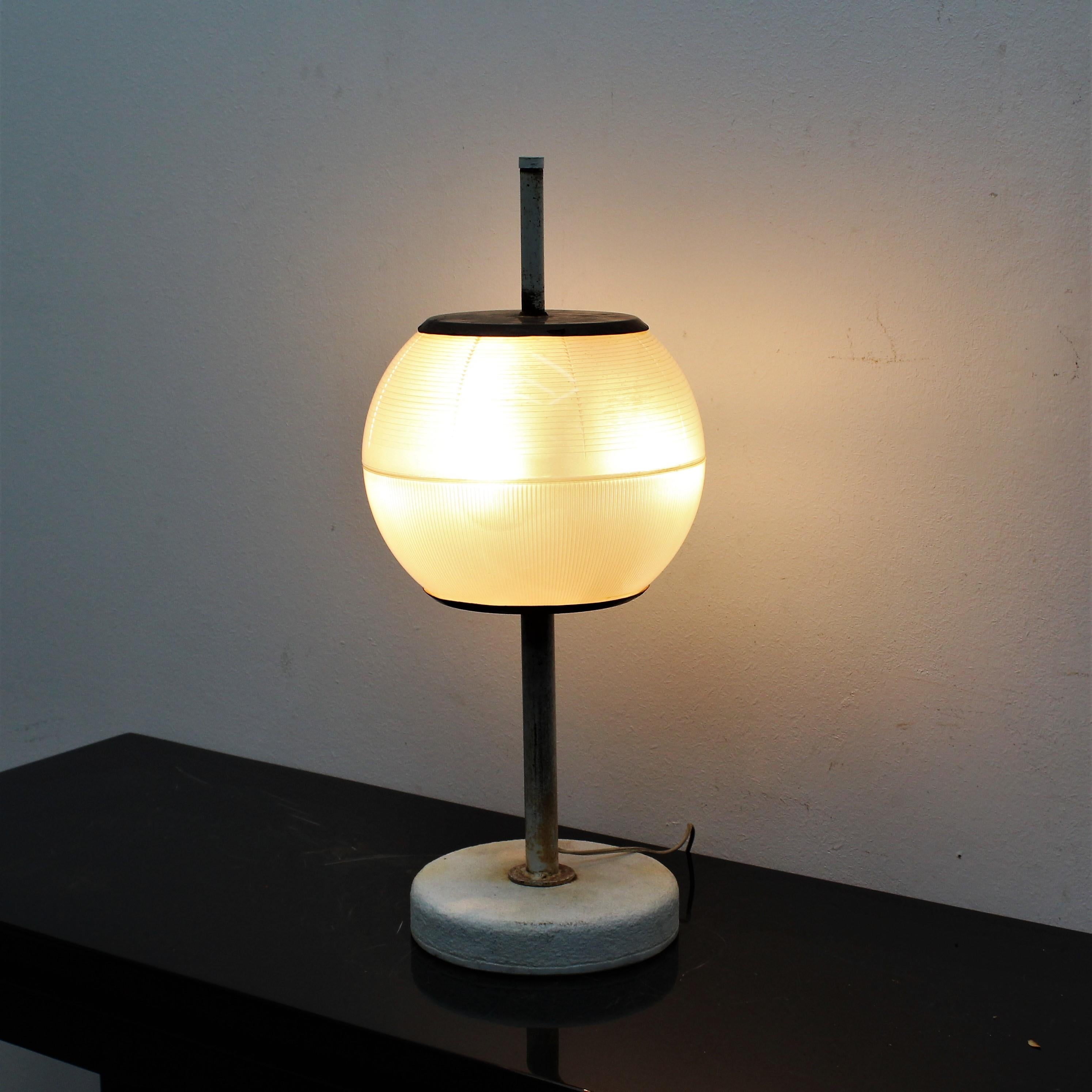 Midcentury Table Glass and Metal Lamp by Ignazio Gardella for Azucena, Italy 7