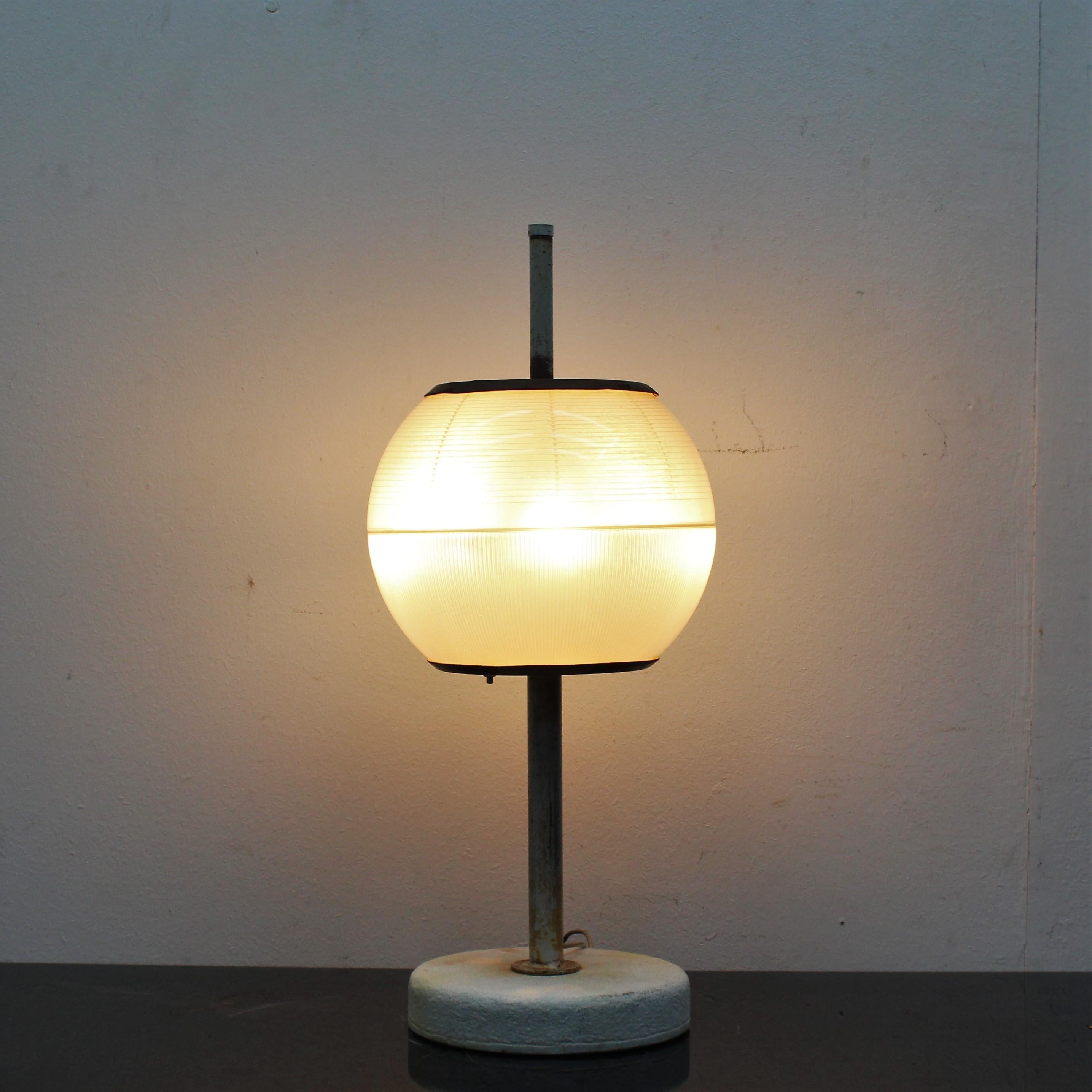 Midcentury Table Glass and Metal Lamp by Ignazio Gardella for Azucena, Italy 8