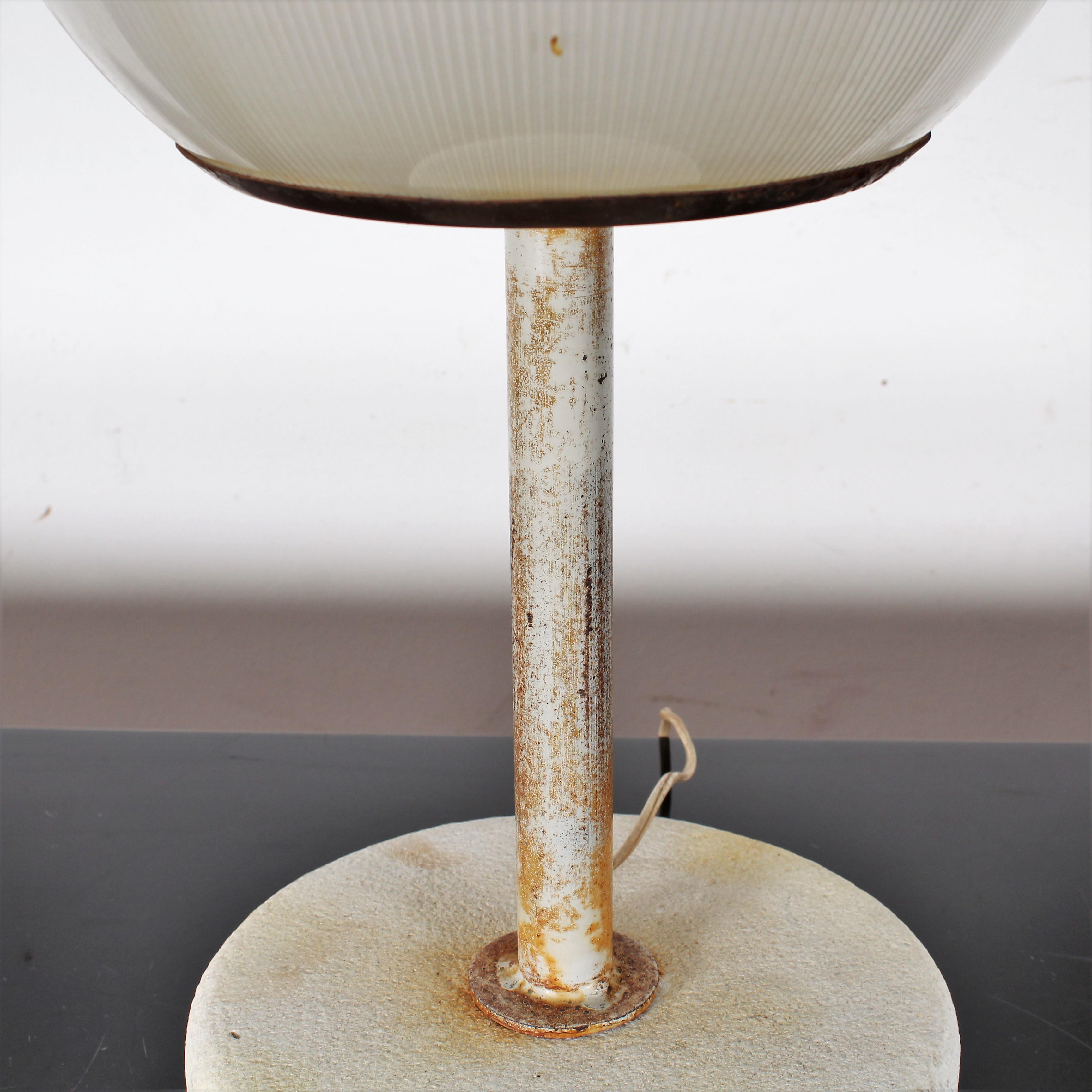 Mid-Century Modern Midcentury Table Glass and Metal Lamp by Ignazio Gardella for Azucena, Italy