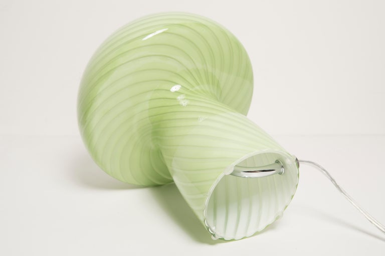 Mid Century Table Green Mushroom Lamp Glass, Europe, 1960s 3