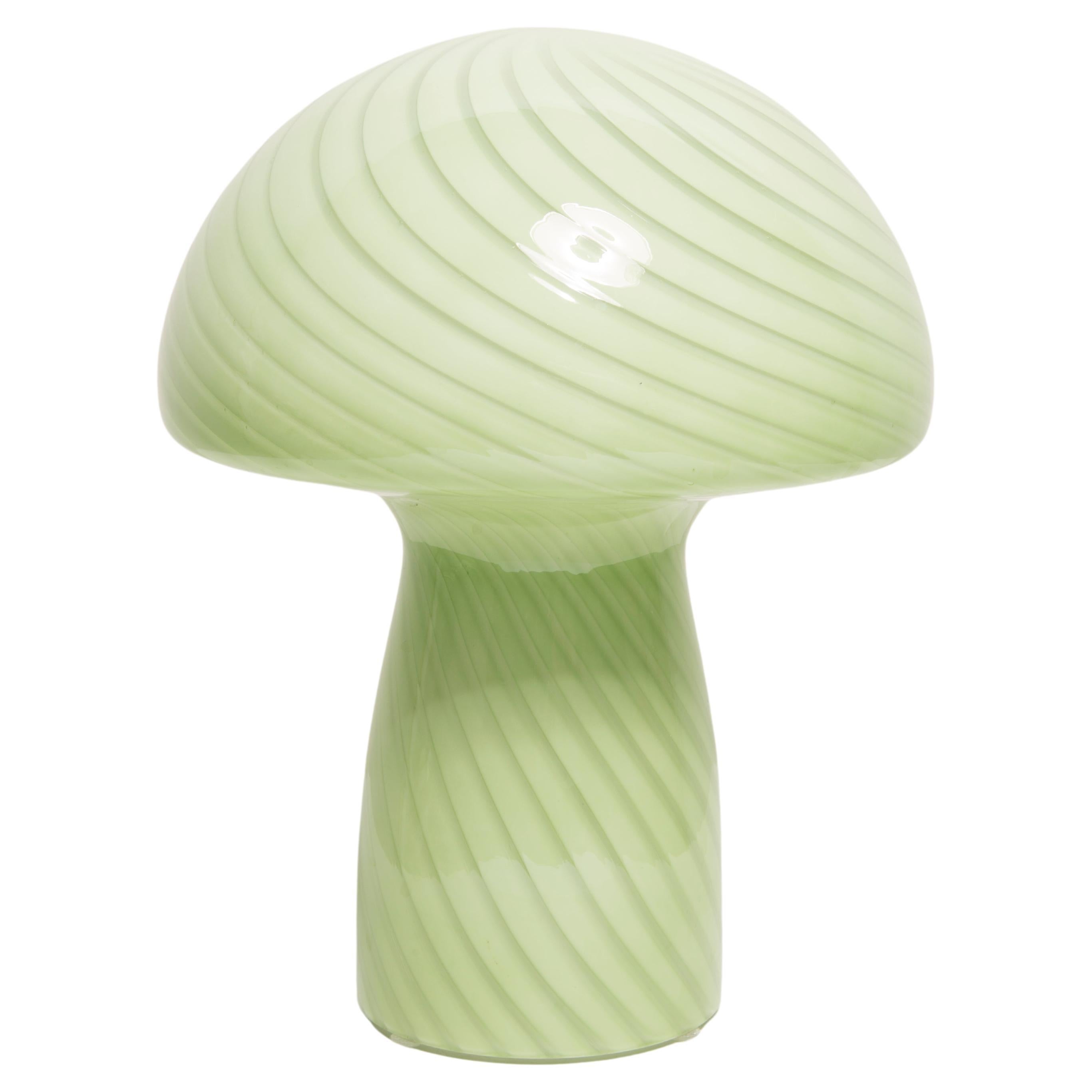 Mid Century Table Green Mushroom Lamp Glass, Europe, 1960s