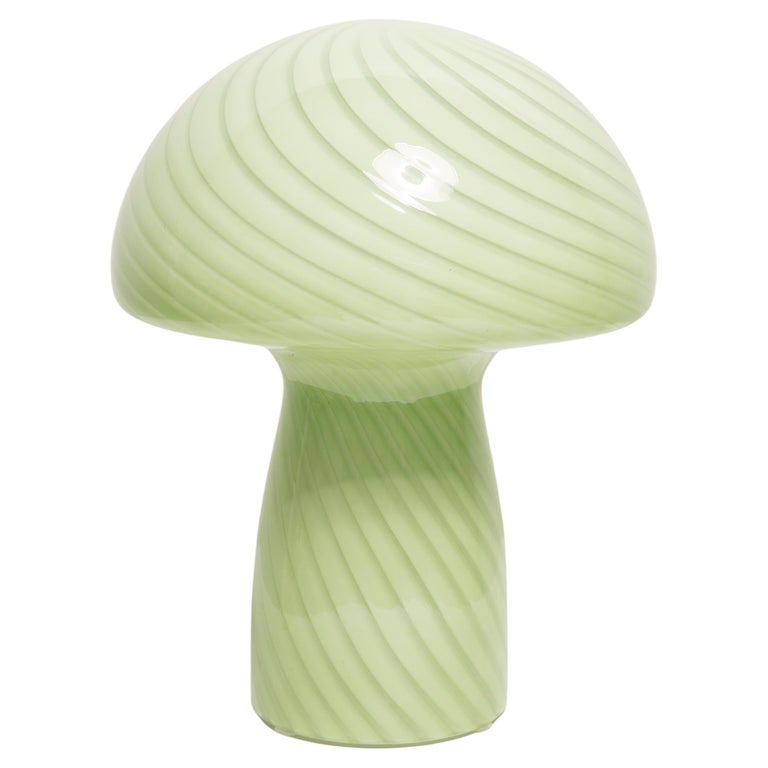 Mid Century Table Green Mushroom Lamp Glass, Europe, 1960s