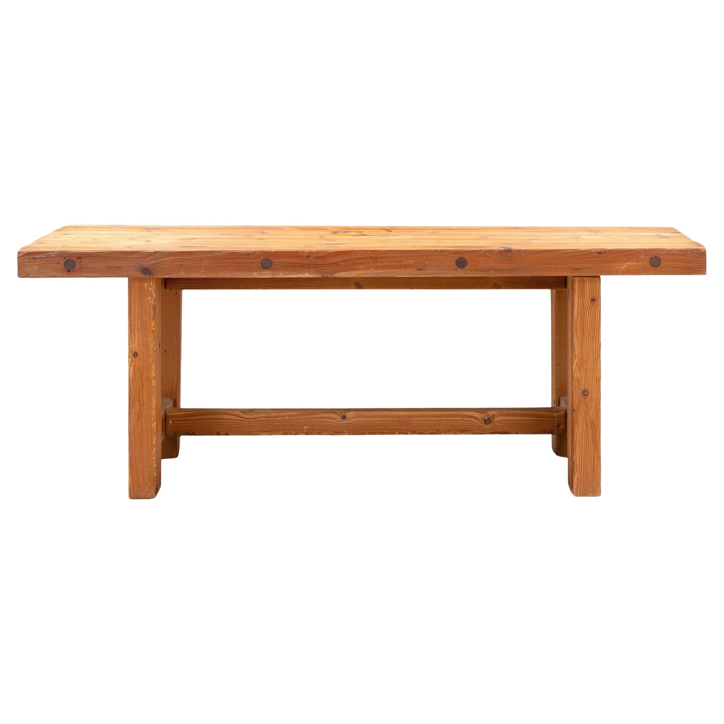 Mesa de mediados de siglo en pino vendido, fabricada en Dinamarca Años 60