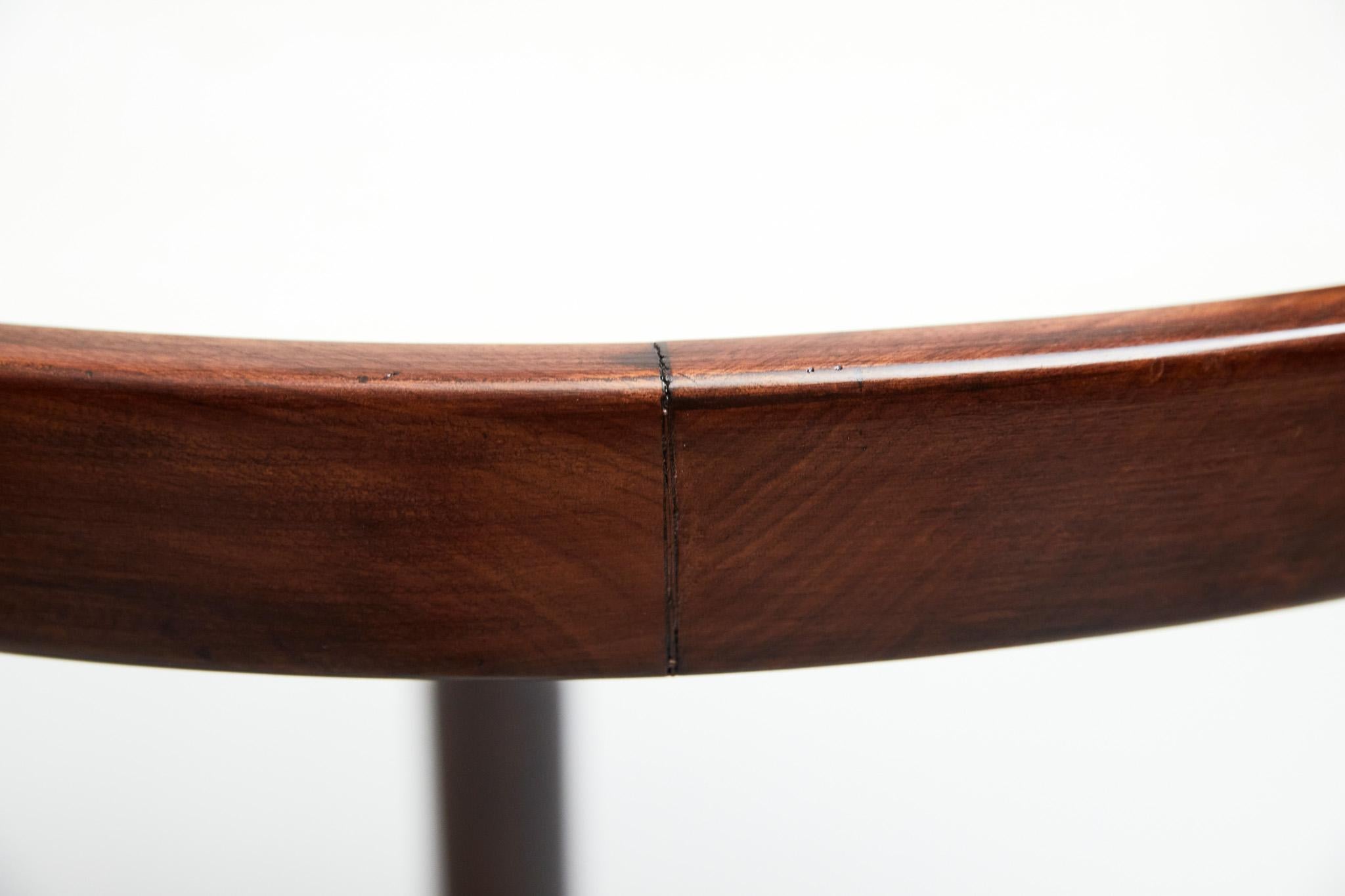 Mid-Century Modern Brazilian Modern Cocktail Table in Hardwood & White Top by Jorge Zalszupin, 1970 For Sale