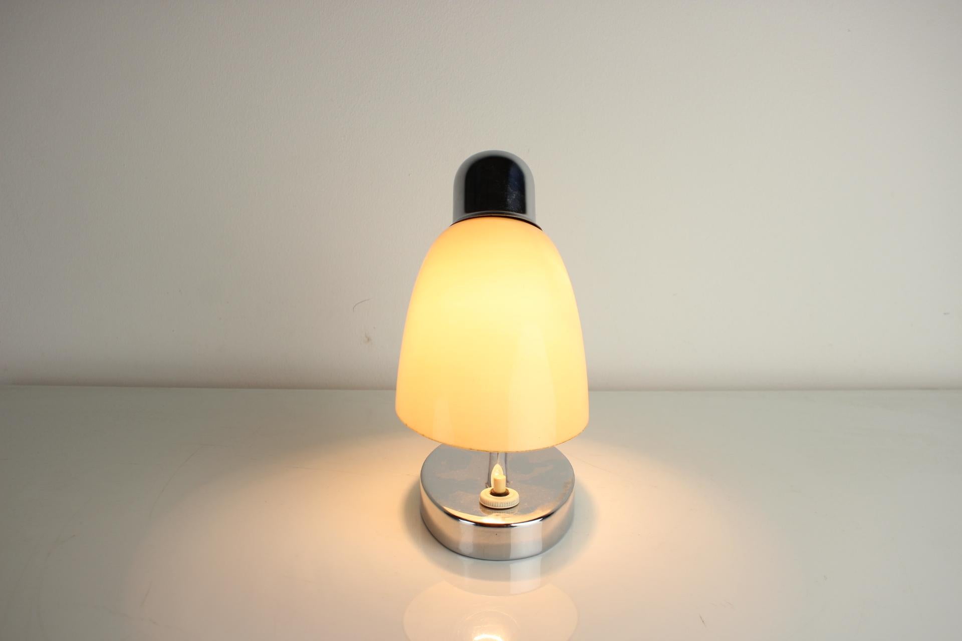 Glass Mid-Century Table Lamp, 1950's Czechoslovakia For Sale