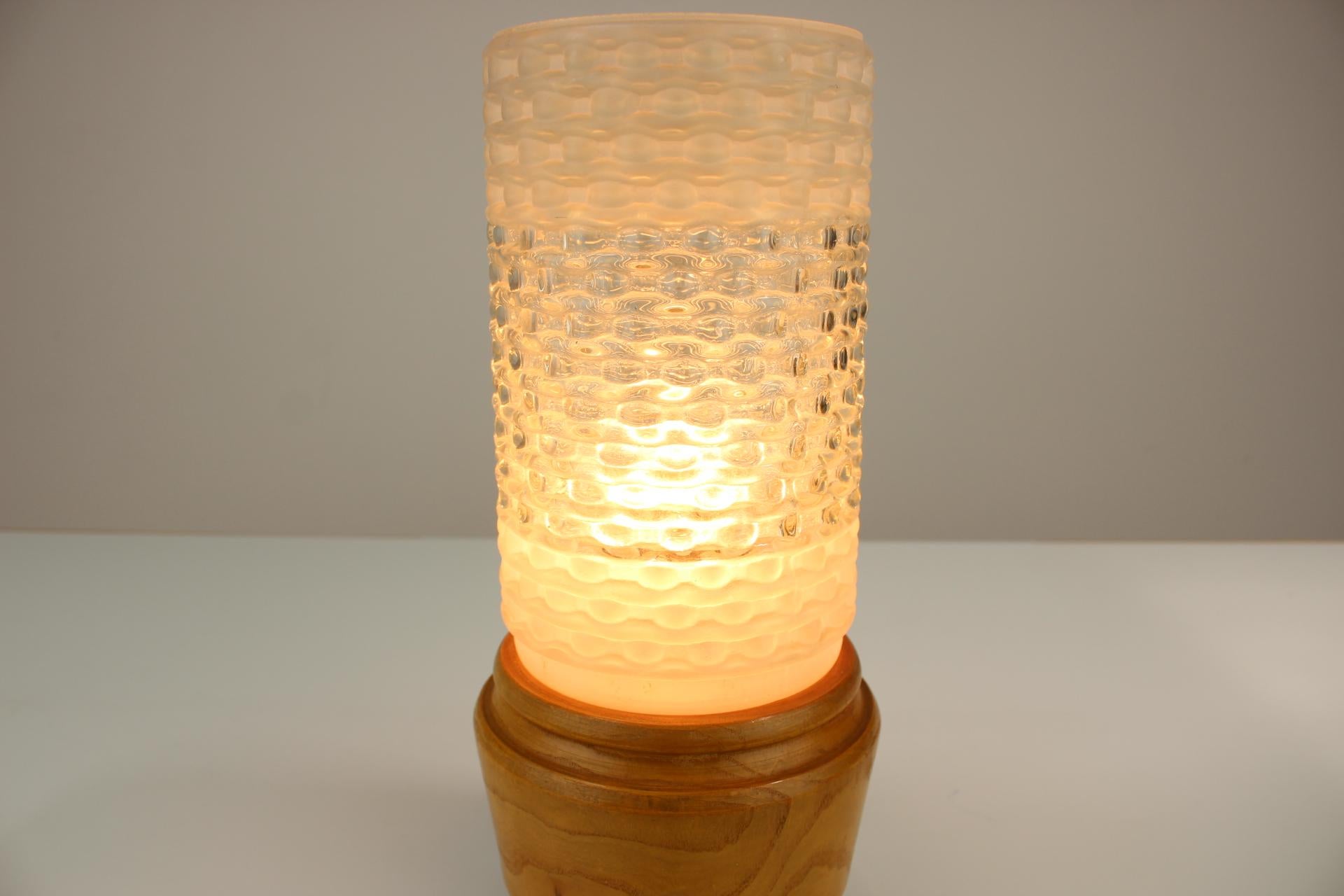 Glass Mid-Century Table Lamp, 1950's