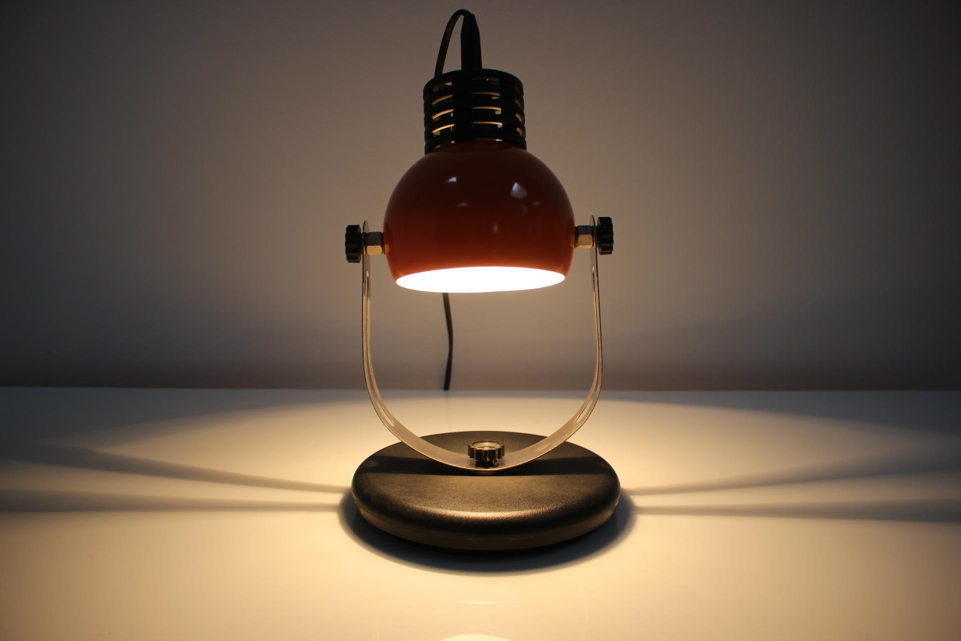 Metal Mid-Century Table Lamp, 1970's For Sale