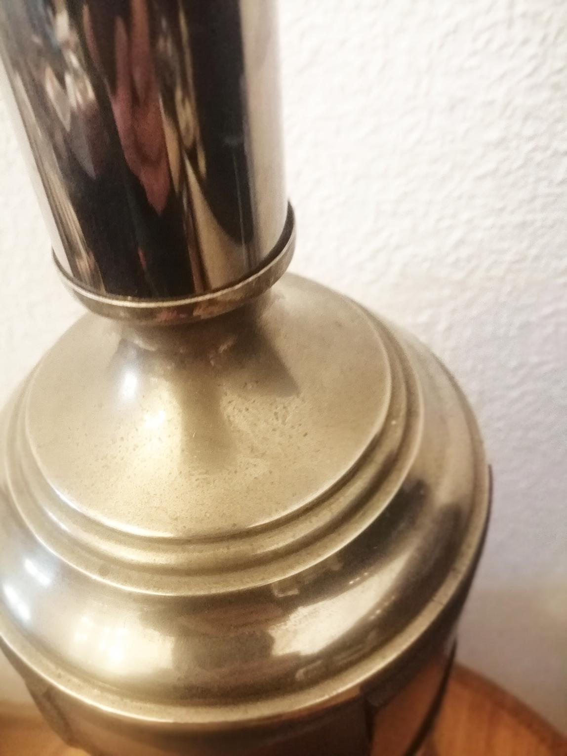 Lámpara de Sobremesa Bambú Extragrande 92cm Metal Estilo Hollywood Regency en venta 2