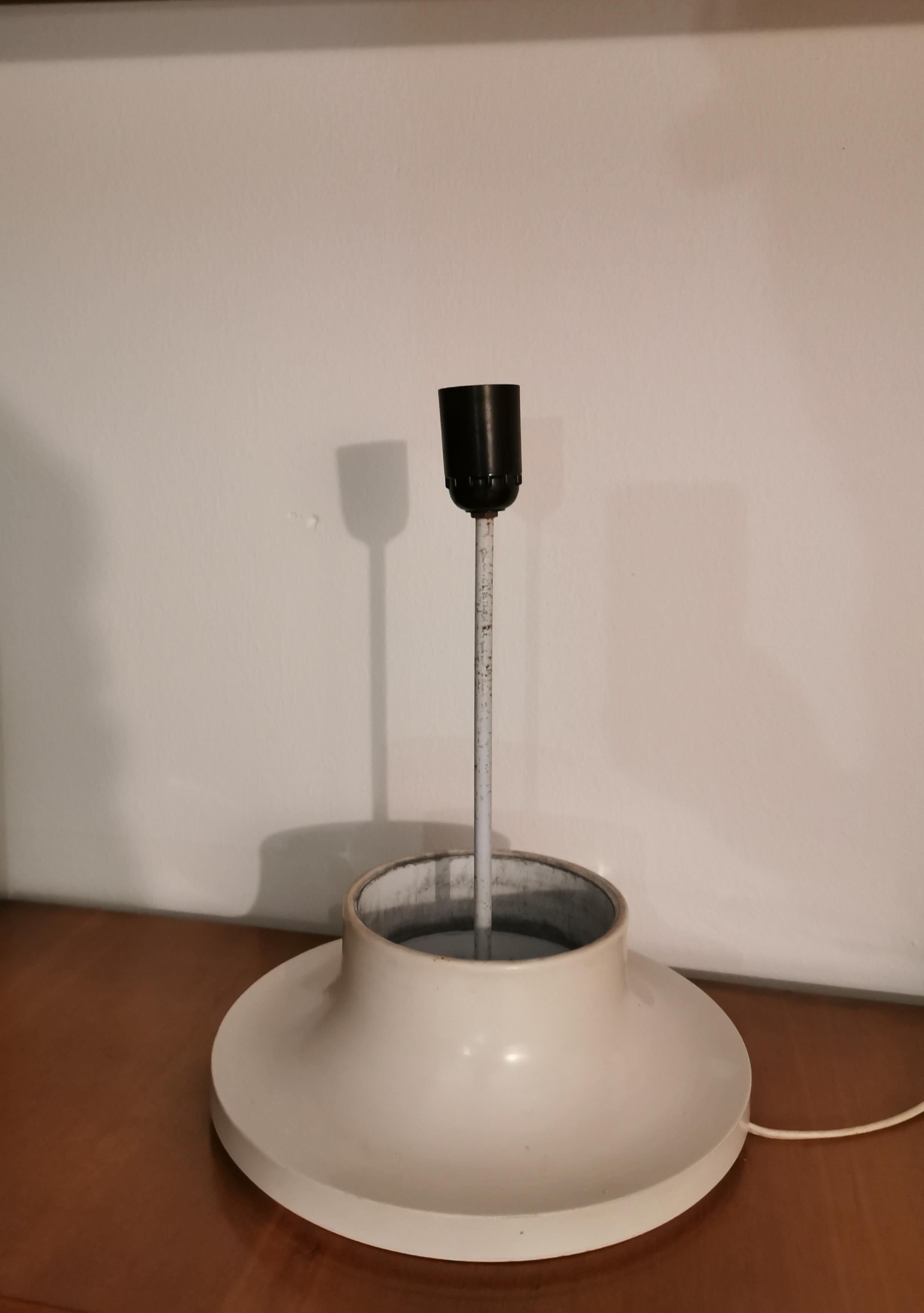 Mid-20th Century Table Lamp by Carlo Nason Enameled Aluminum White Glass Mid Century Italy 1960s