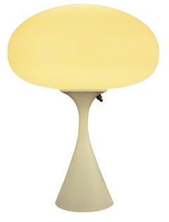 Mid Century Table Lamp by Designline in Cream Beige with White Frosted Shade