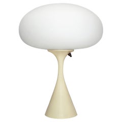 Mid Century Table Lamp by Designline in Cream Beige with White Frosted Shade